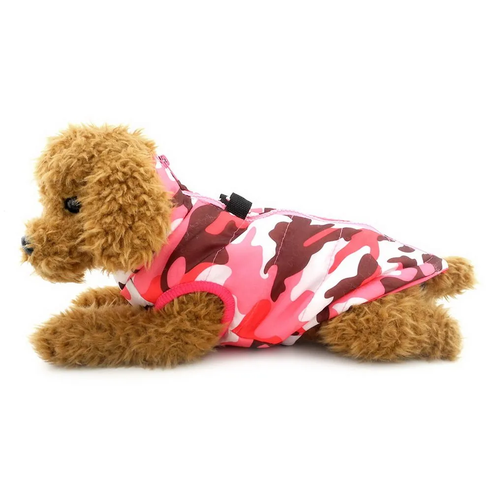 SELMAI Cappotto Impermeabile per Cani Piccoli e Gatti, Gilet con Anello a D, Camo Rosa, XL - immagine 2