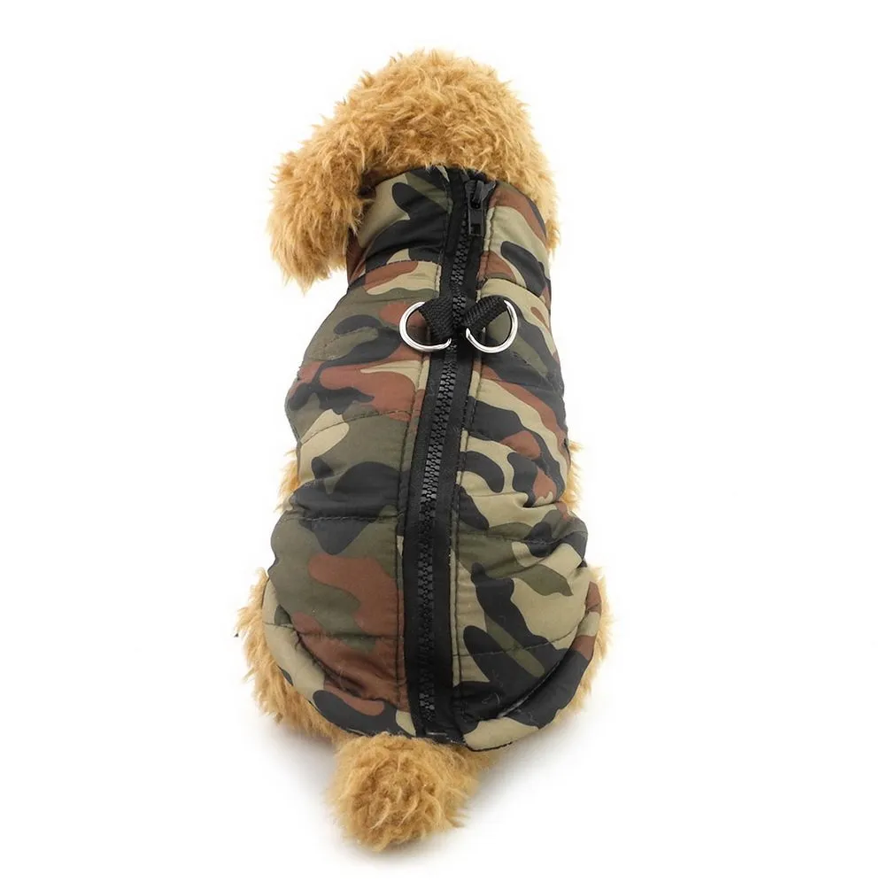 Selmai Cappottino Imbottito per Cani di Piccola Taglia e Gatti, Verde Mimetico - immagine 3