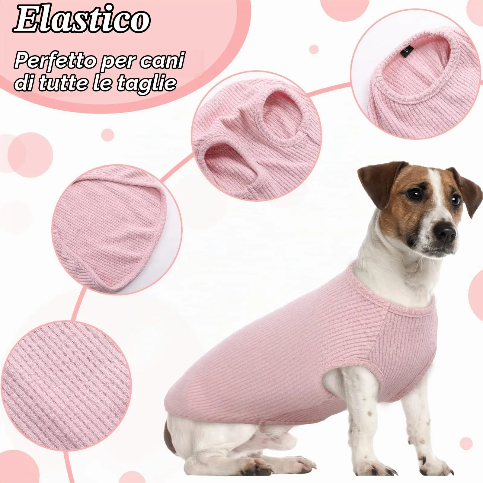 Hjumarayan Maglietta Estiva a Righe per Cani, Rosa M - immagine 4