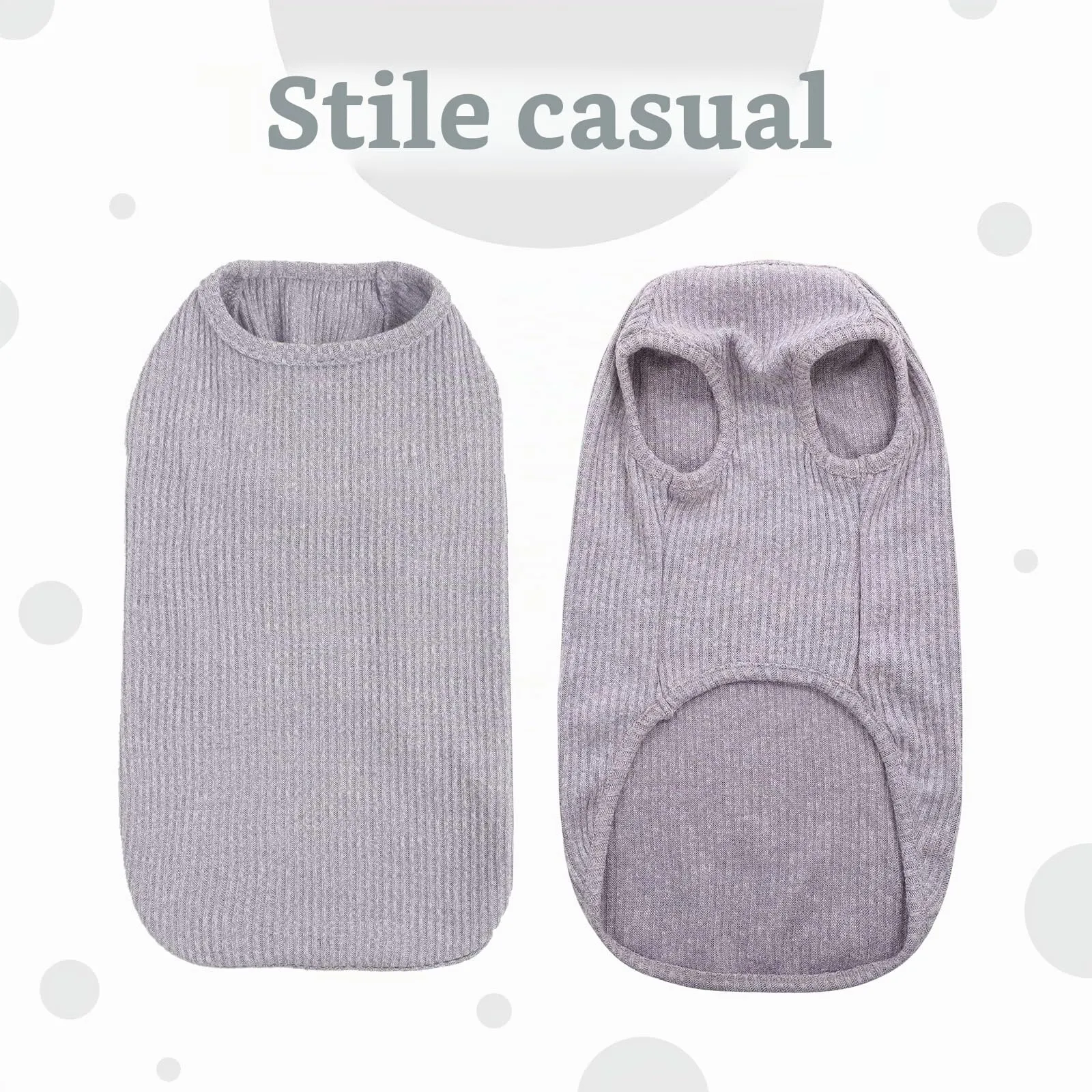 Hjumarayan Maglietta Estiva a Righe per Cani, Grigio S - immagine 5