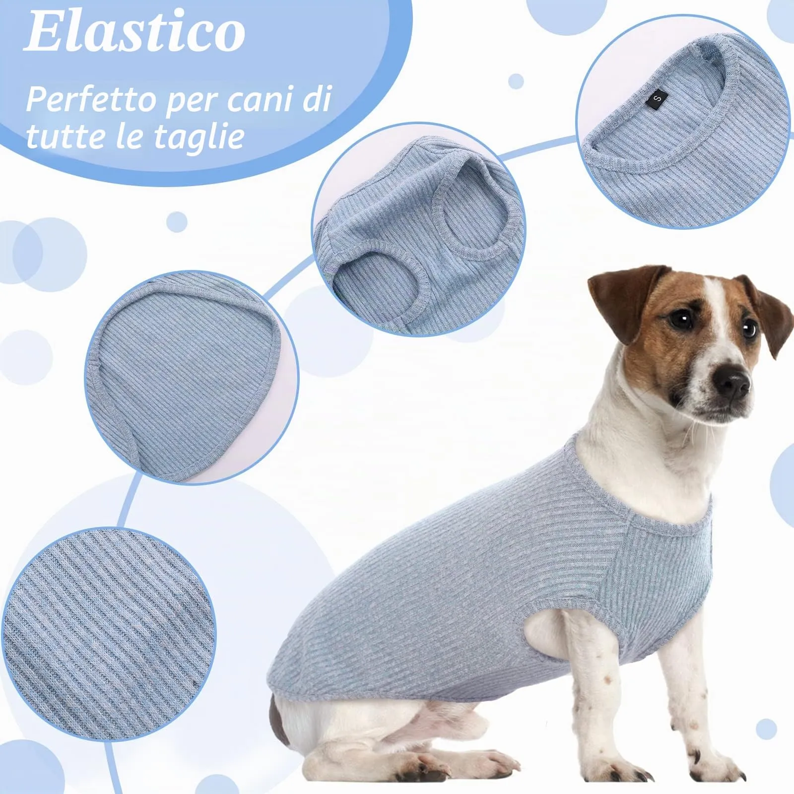 Hjumarayan Maglietta Estiva a Righe per Cani, Blu L - immagine 4