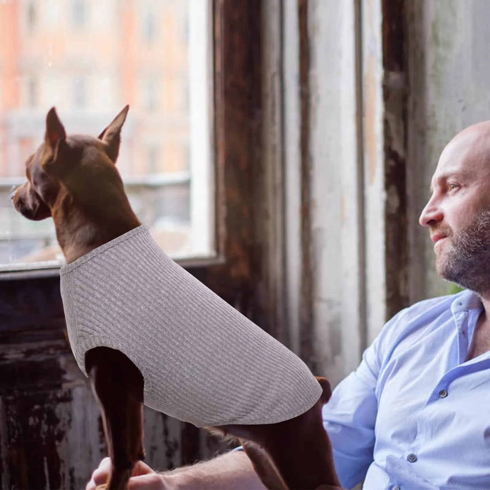 Hjumarayan Maglietta Estiva a Righe per Cani, Grigio M - immagine 7