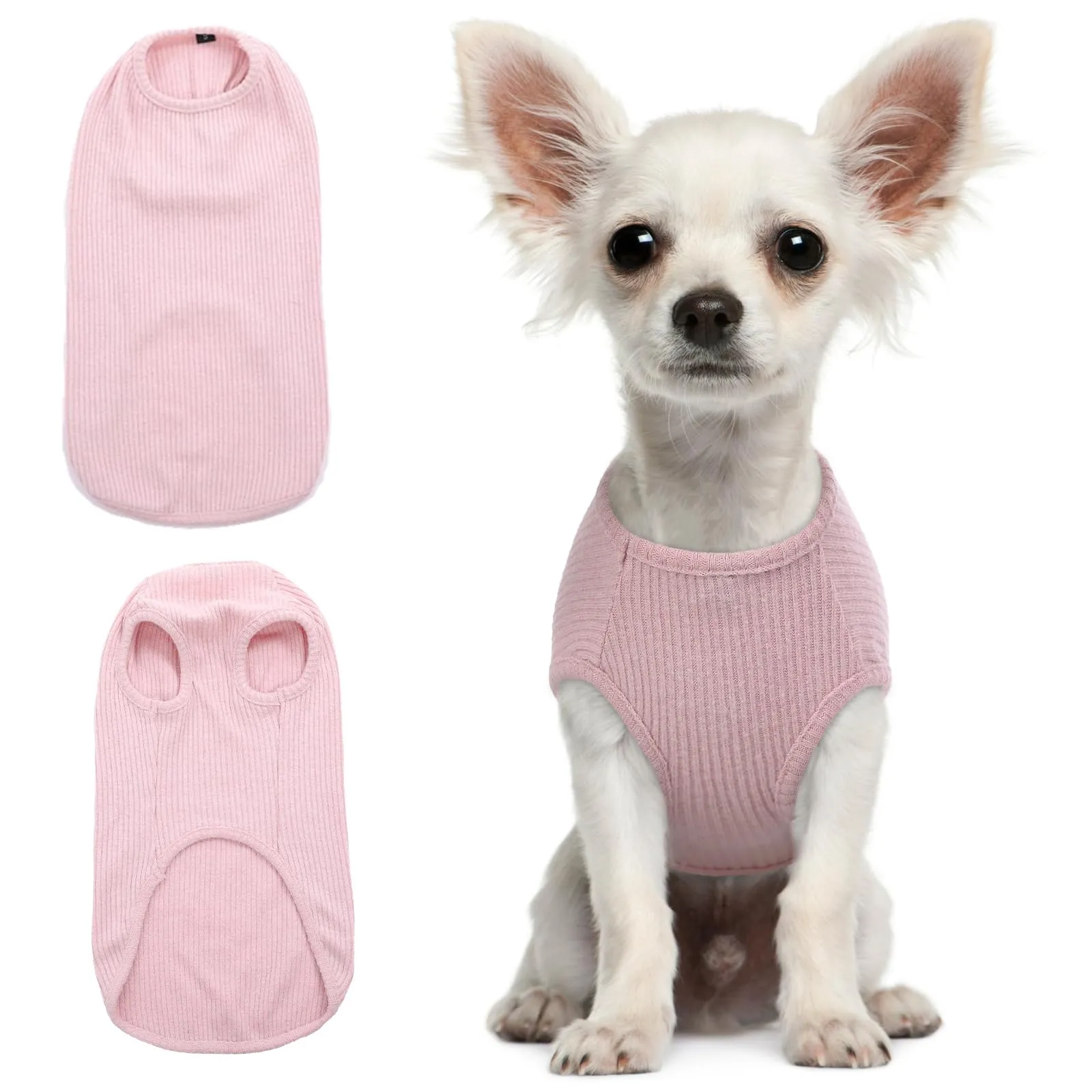 Hjumarayan Maglietta Estiva a Righe per Cani, Rosa XXS - immagine 1