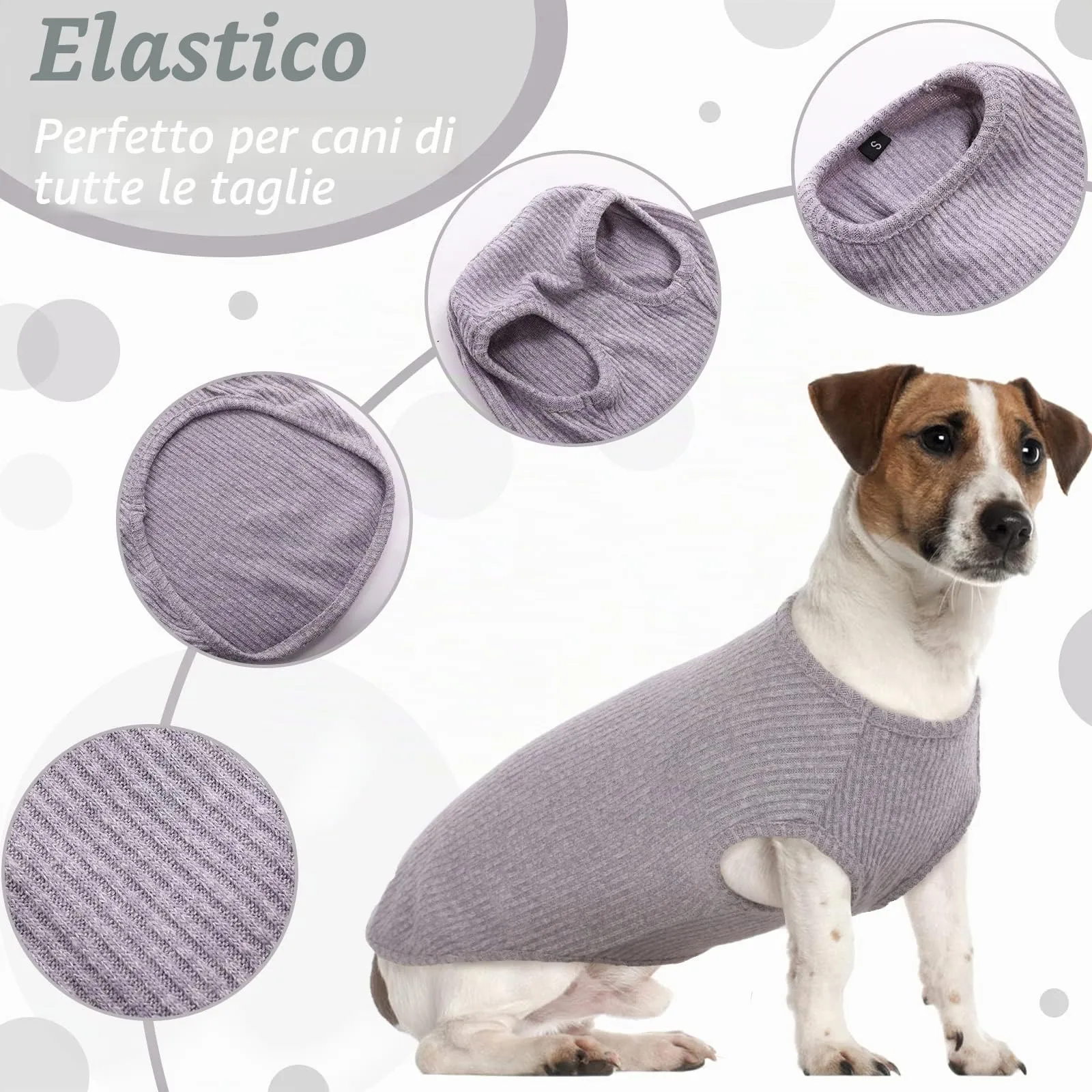 Hjumarayan Maglietta Estiva a Righe per Cani, Grigio XXL - immagine 4