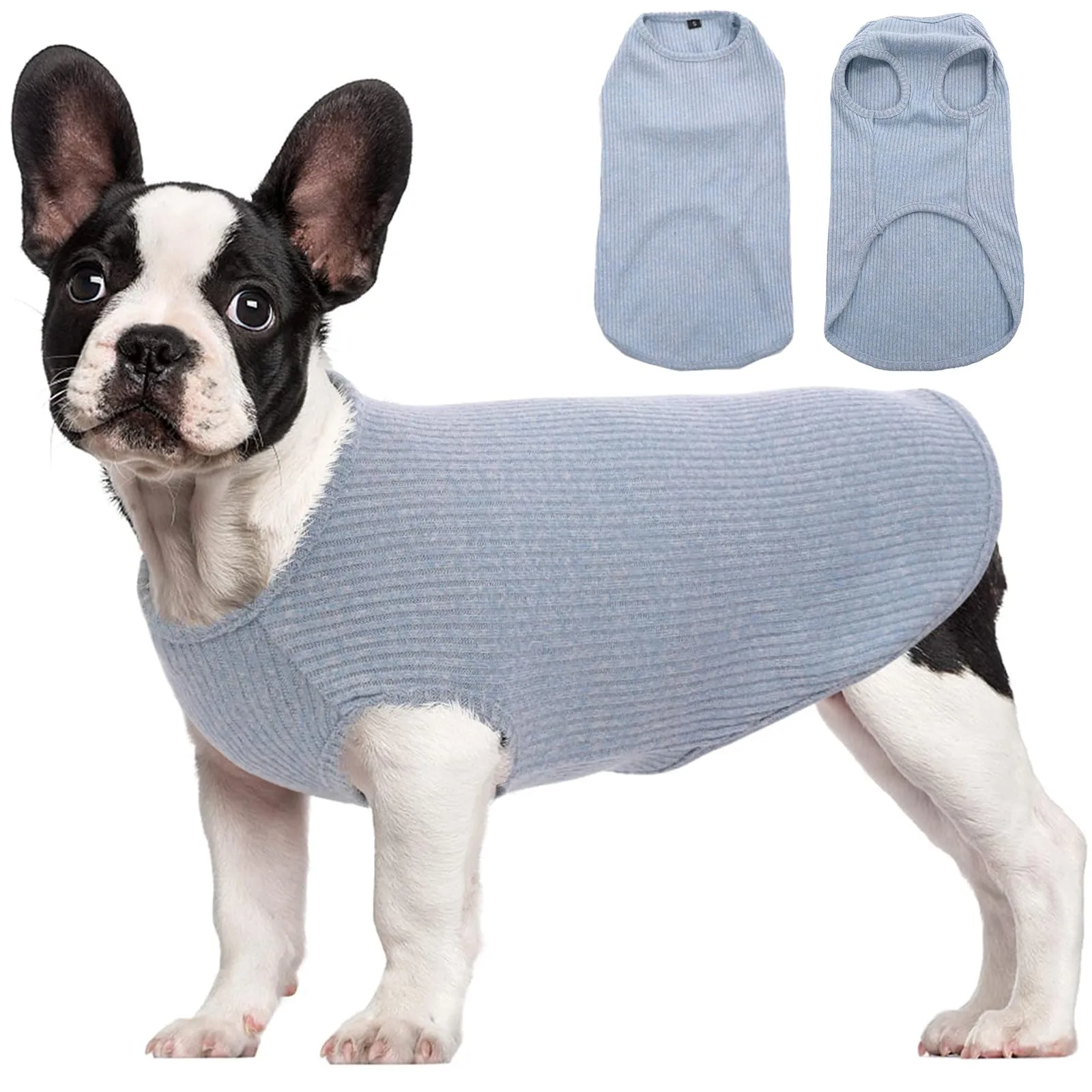 Hjumarayan Maglietta Estiva a Righe per Cani, Blu, S - immagine 1