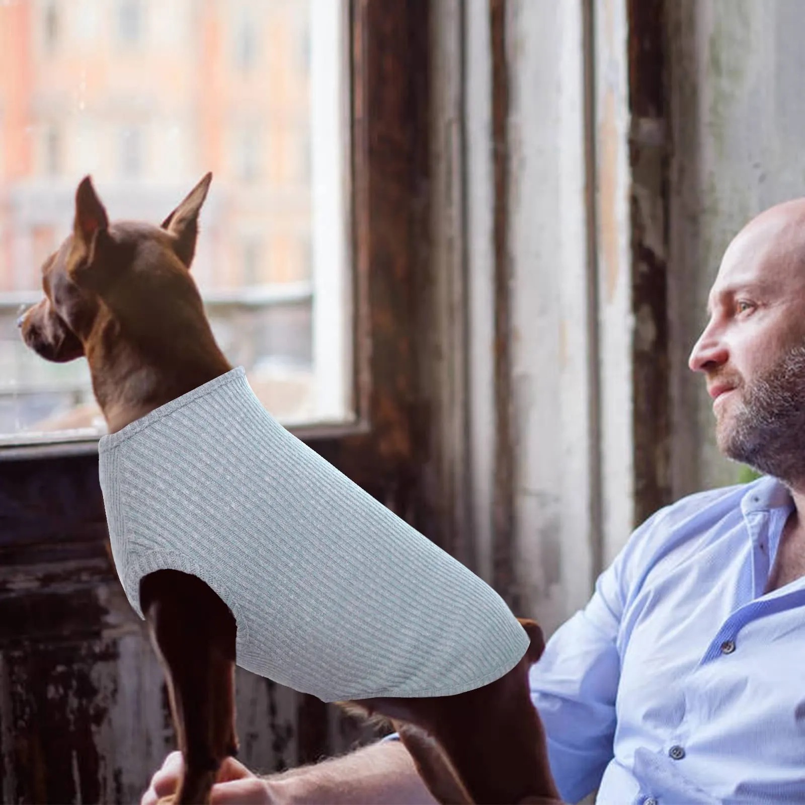 Hjumarayan Maglietta Estiva a Righe per Cani, Blu, S - immagine 7