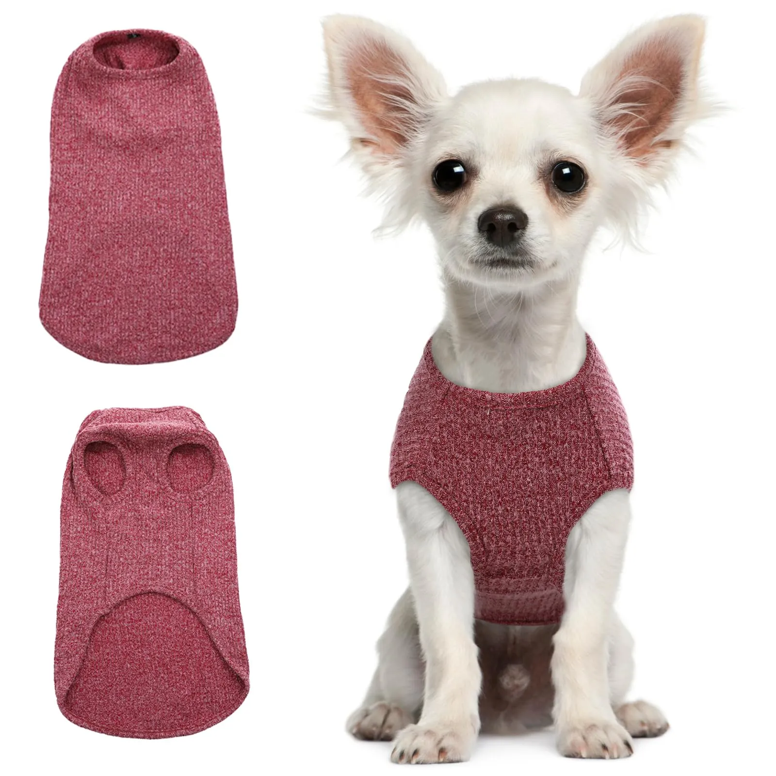 Hjumarayan Maglietta Estiva per Cani a Righe, Rosso borgogna, XS - immagine 1