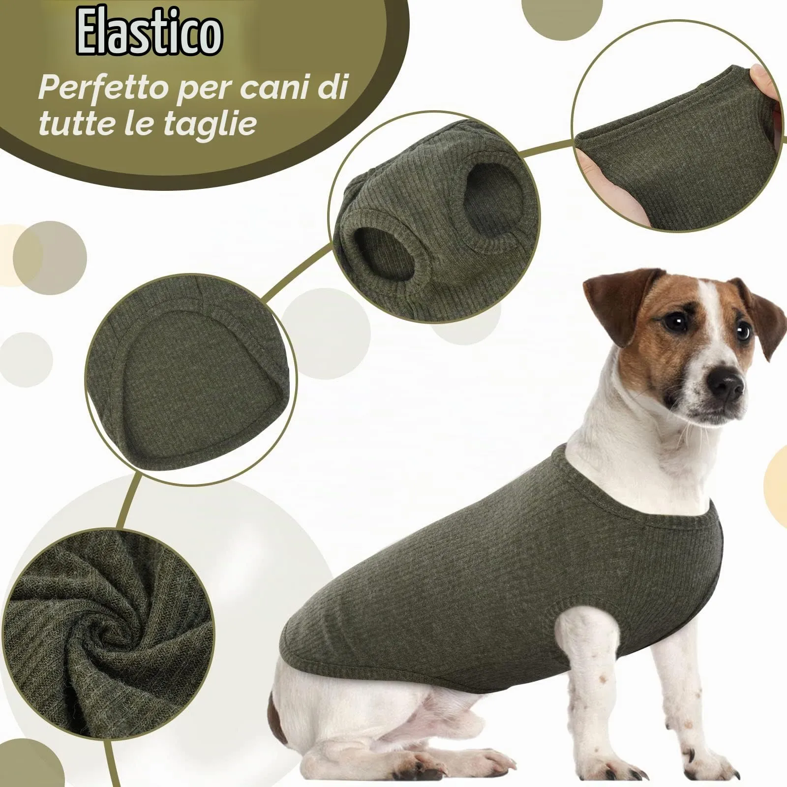 Hjumarayan Maglietta Estiva per Cani, Cotone Elastico, Verde XL - immagine 4
