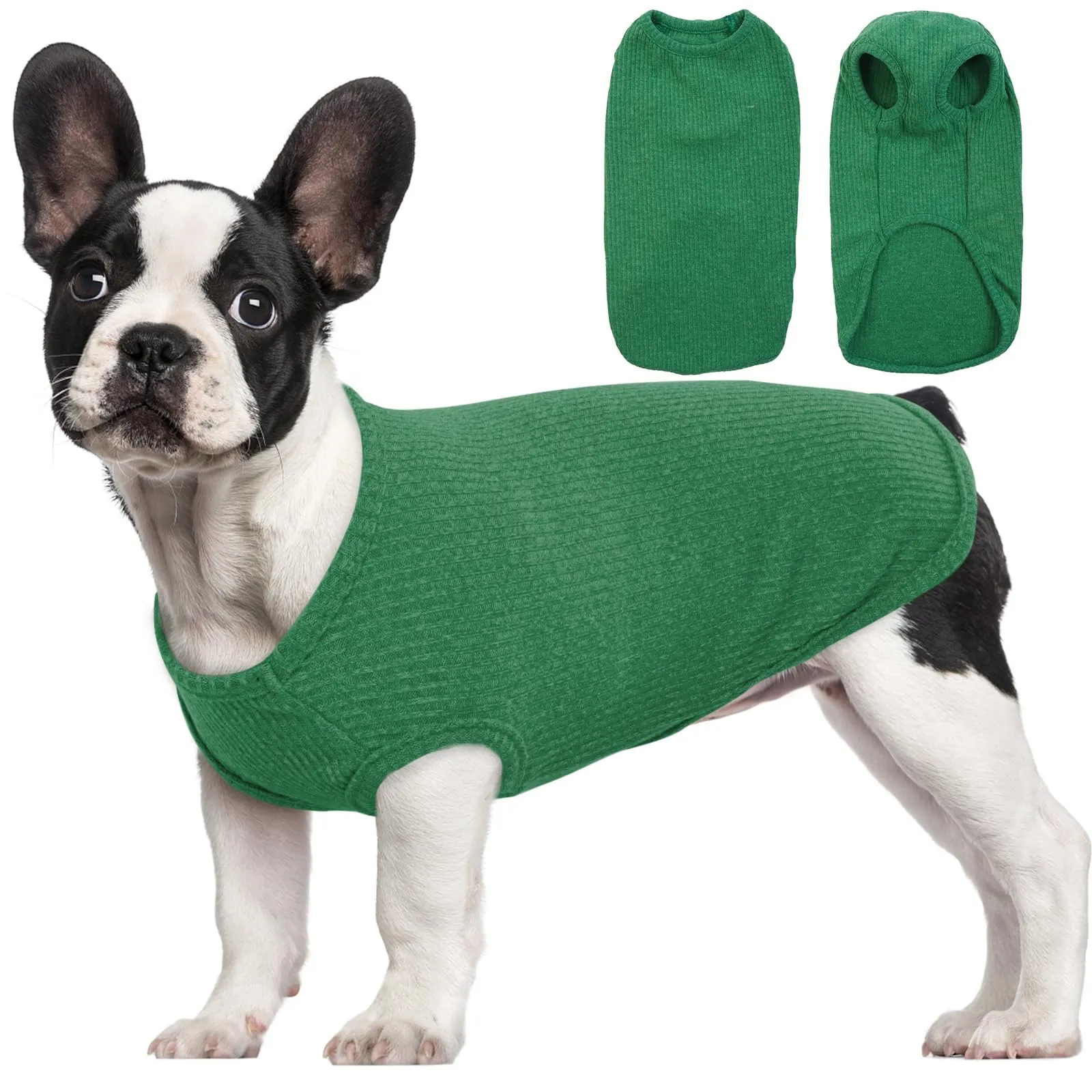 Hjumarayan Maglioncino a Righe per Cani, Verde Smeraldo, M - immagine 1