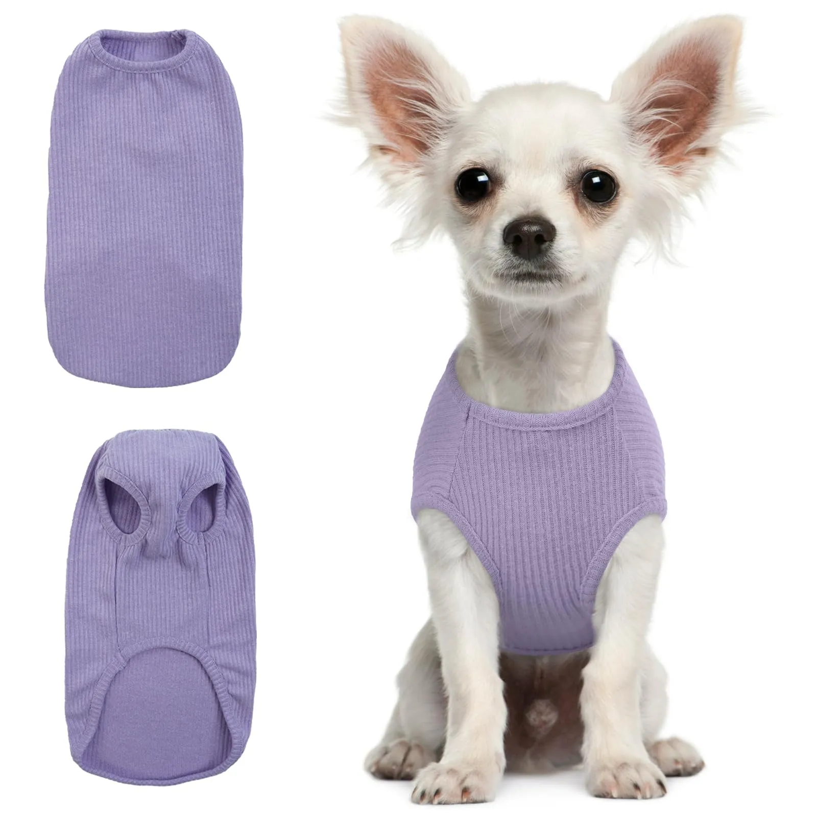 Hjumarayan Maglietta Estiva a Righe per Cani, Lilla, XS - immagine 1