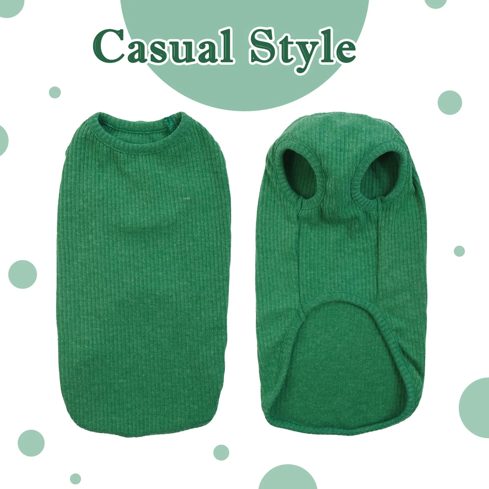 Hjumarayan Maglioncino per Cani a Righe in Cotone, Verde Smeraldo, L - immagine 5