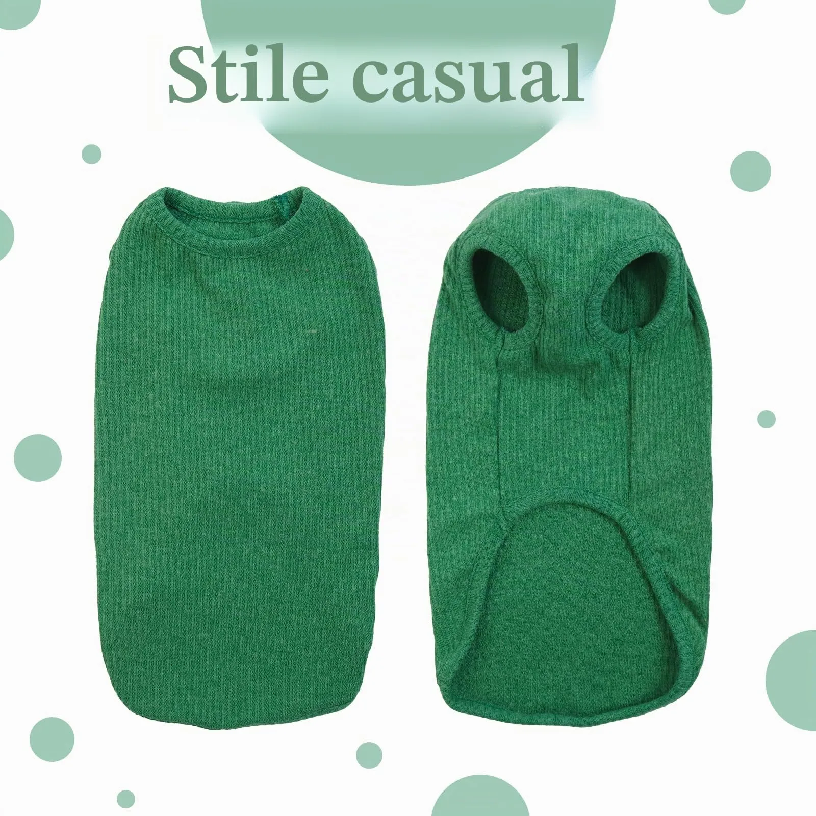 Hjumarayan Maglione a Righe per Cani, Verde Smeraldo, XXS - immagine 5