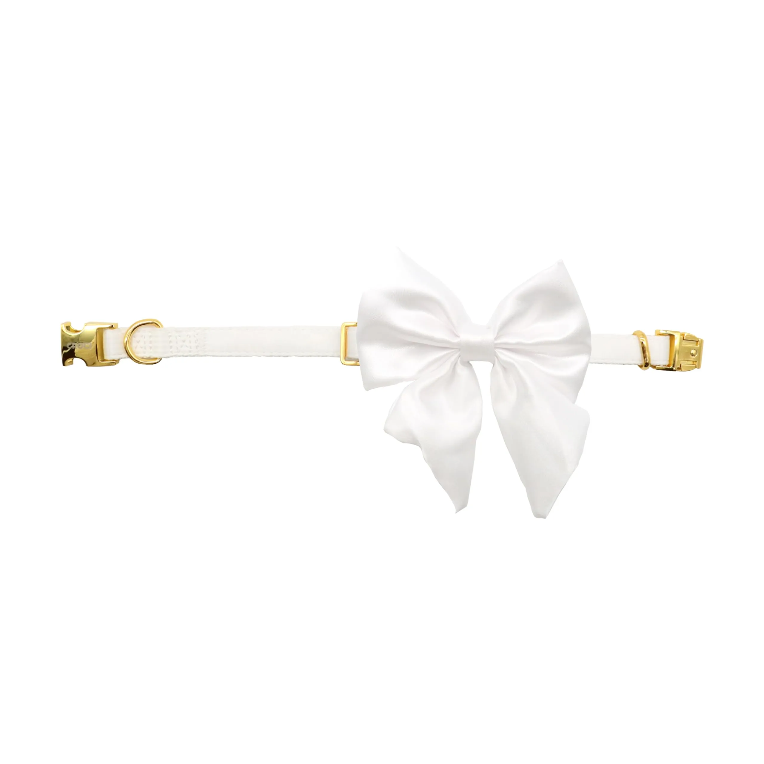 Croci Ceremony Bride Collare per cani con fiocco rimovibile, Bianco e Oro, Taglia S (28-44 cm) - immagine 2