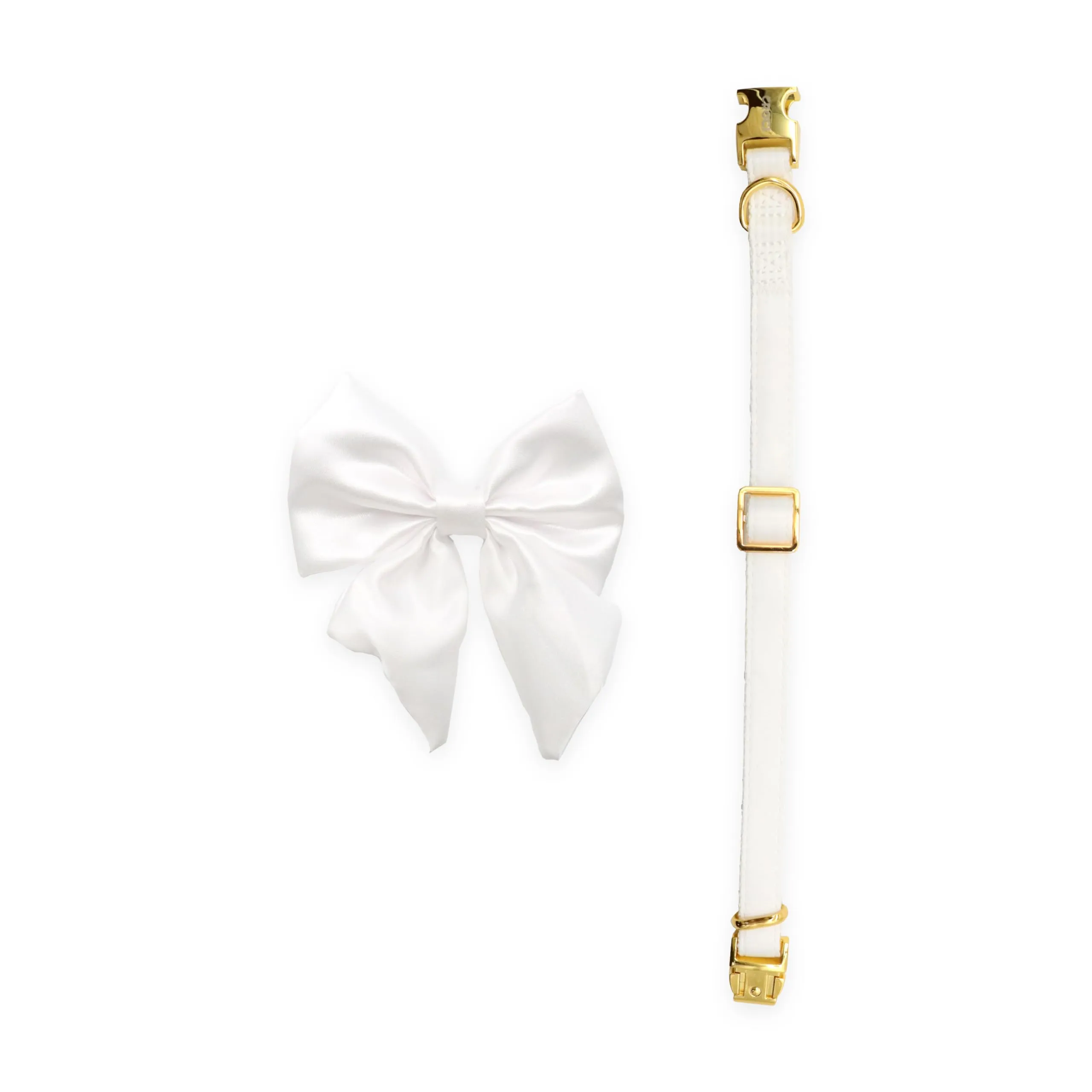 Croci Ceremony Bride Collare per cani con fiocco rimovibile, Bianco e Oro, Taglia S (28-44 cm) - immagine 3