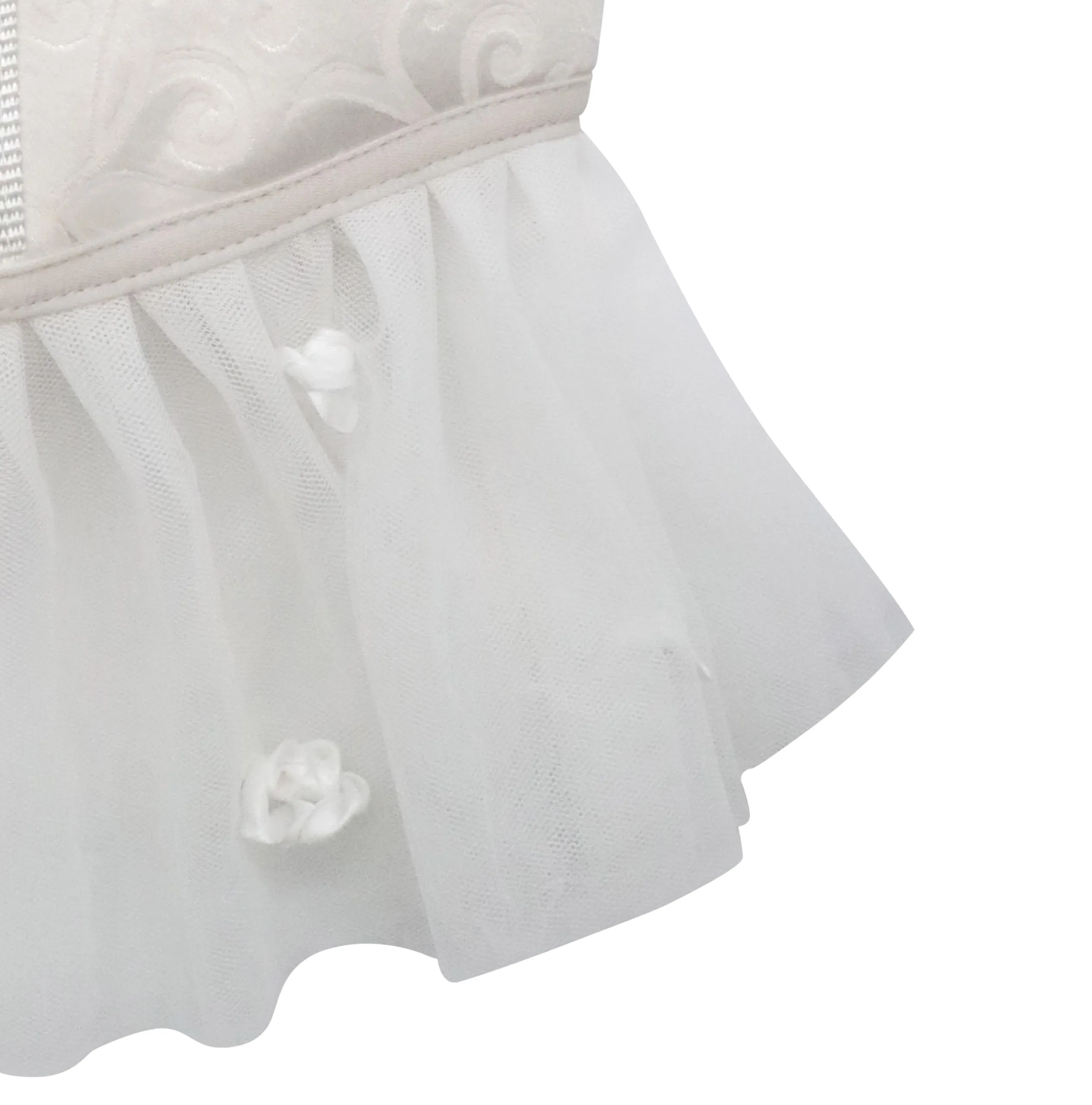 Croci Ceremony Bride Pettorina per Cane Femmina con Gonna in Tulle, Fantasia Damascata, XS (24-27 cm) - immagine 3