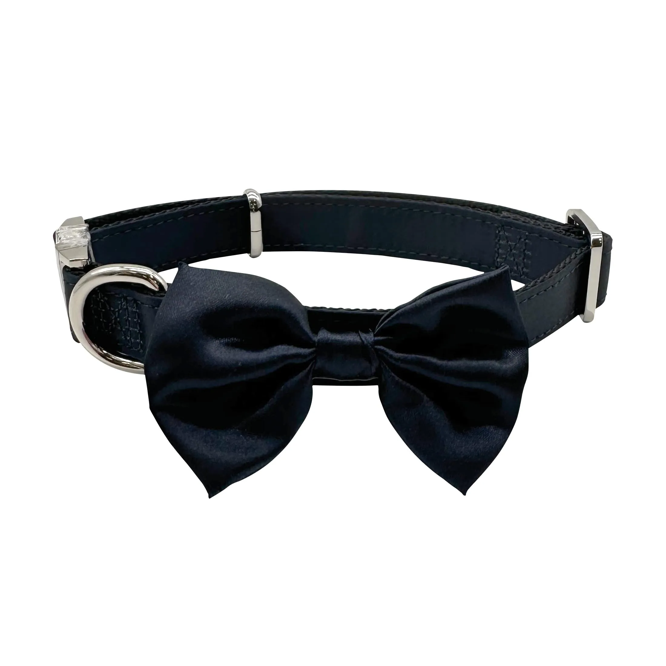 Croci Ceremony Collare per cani con papillon, Blu satinato, Taglia L (41-66 cm) - immagine 1