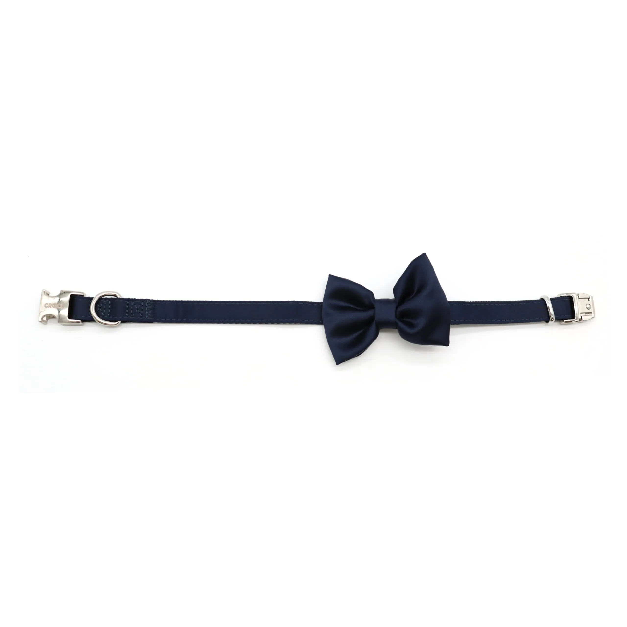 Croci Ceremony Collare per cani con papillon, Blu satinato, Taglia L (41-66 cm) - immagine 2