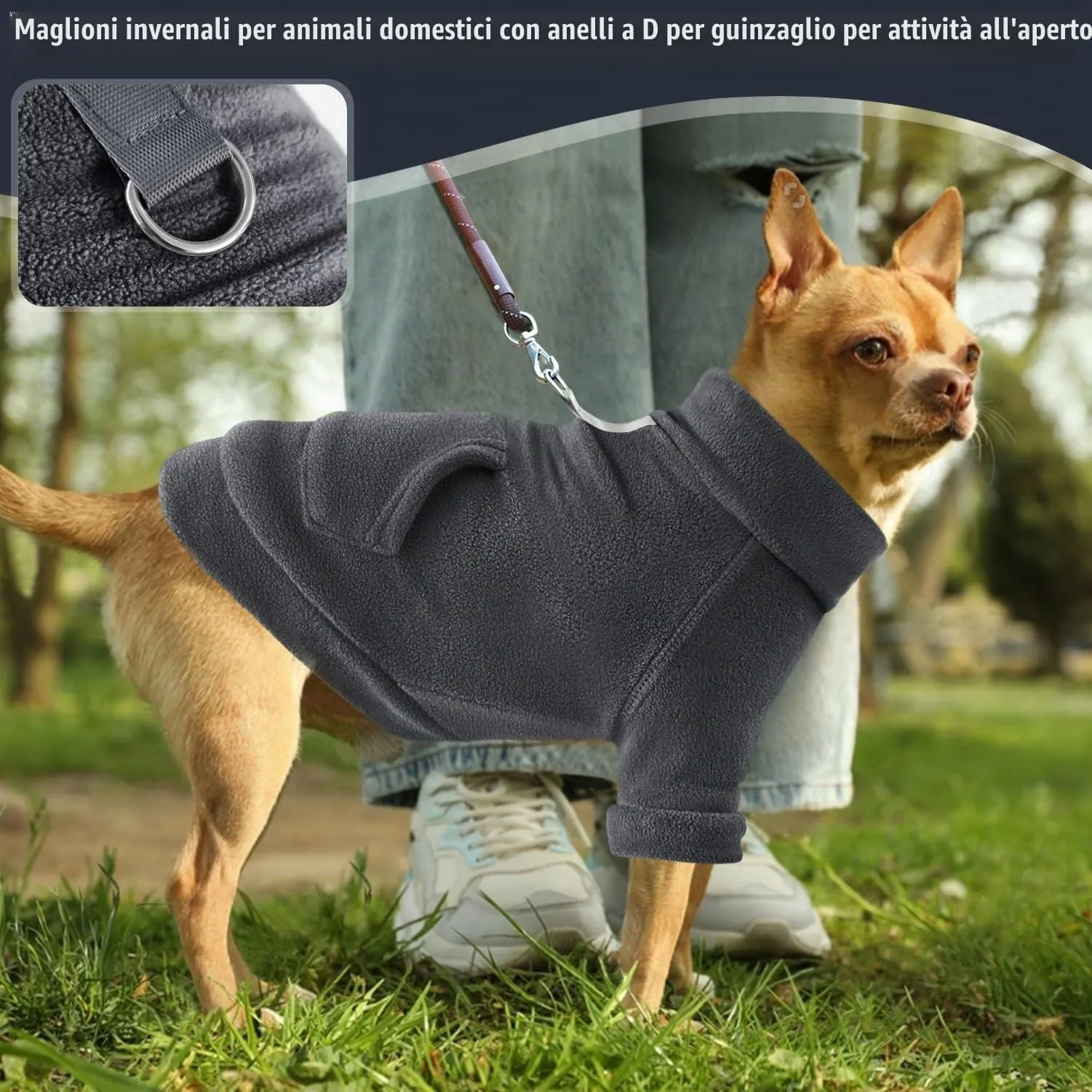 Mosucoirl Cane Con Cappuccio Felpa Pullover per Cani (Nero, XXL) - immagine 4