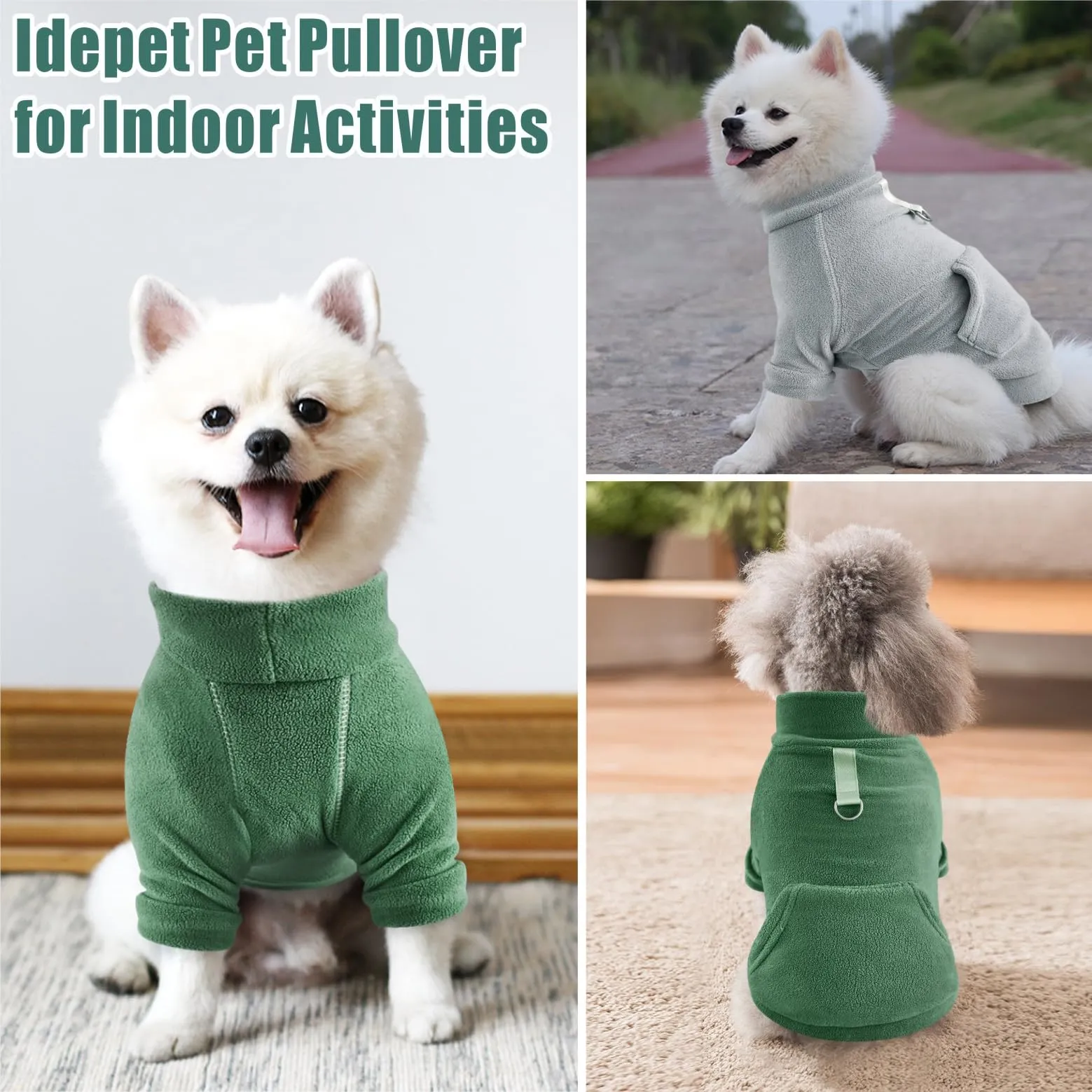 Mosucoirl Felpa con Cappuccio e Tasca per Cani, Verde Leggero, XL - immagine 6