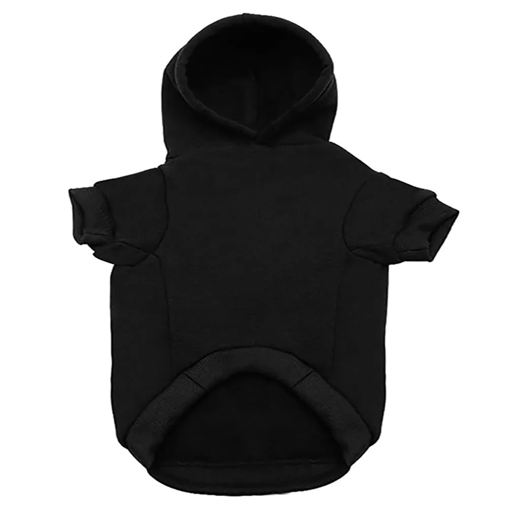 Izefia Felpa con Cappuccio per Cani Piccoli e Gatti, Maglione Invernale in Cotone, Nero - immagine 3