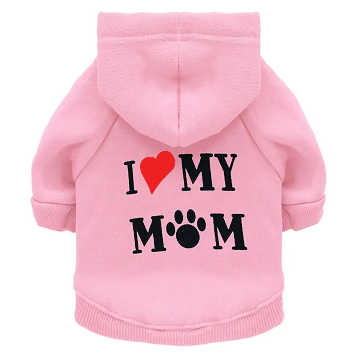 Izefia Felpa con Cappuccio Amo Mia Mamma per Cani e Gatti Piccoli, Maglione Invernale in Cotone Caldo - immagine 1
