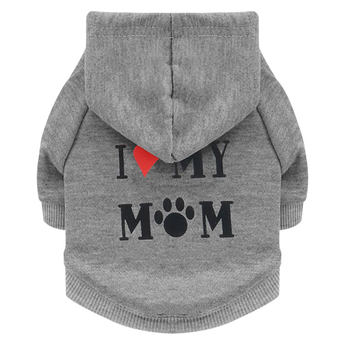Izefia Felpa con Cappuccio Invernale per Piccoli Cani e Gatti - Amore - Grigio - XL - immagine 1