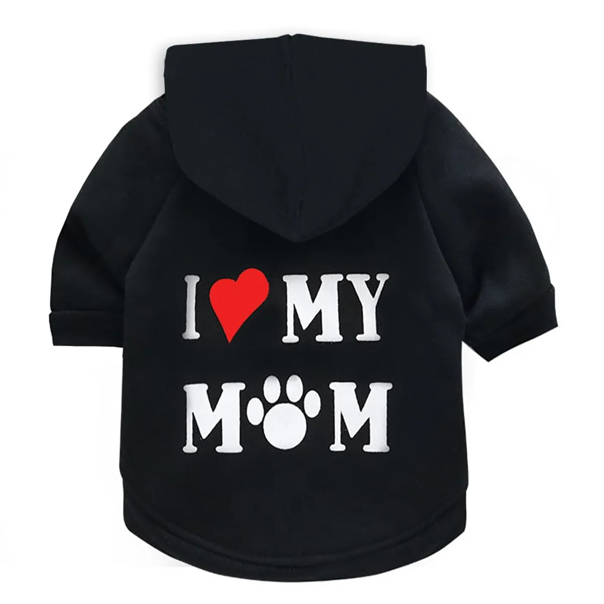 Izefia Felpa con Cappuccio per Piccoli Cani e Gatti, Modello Amore, Nero, Taglia M - immagine 1