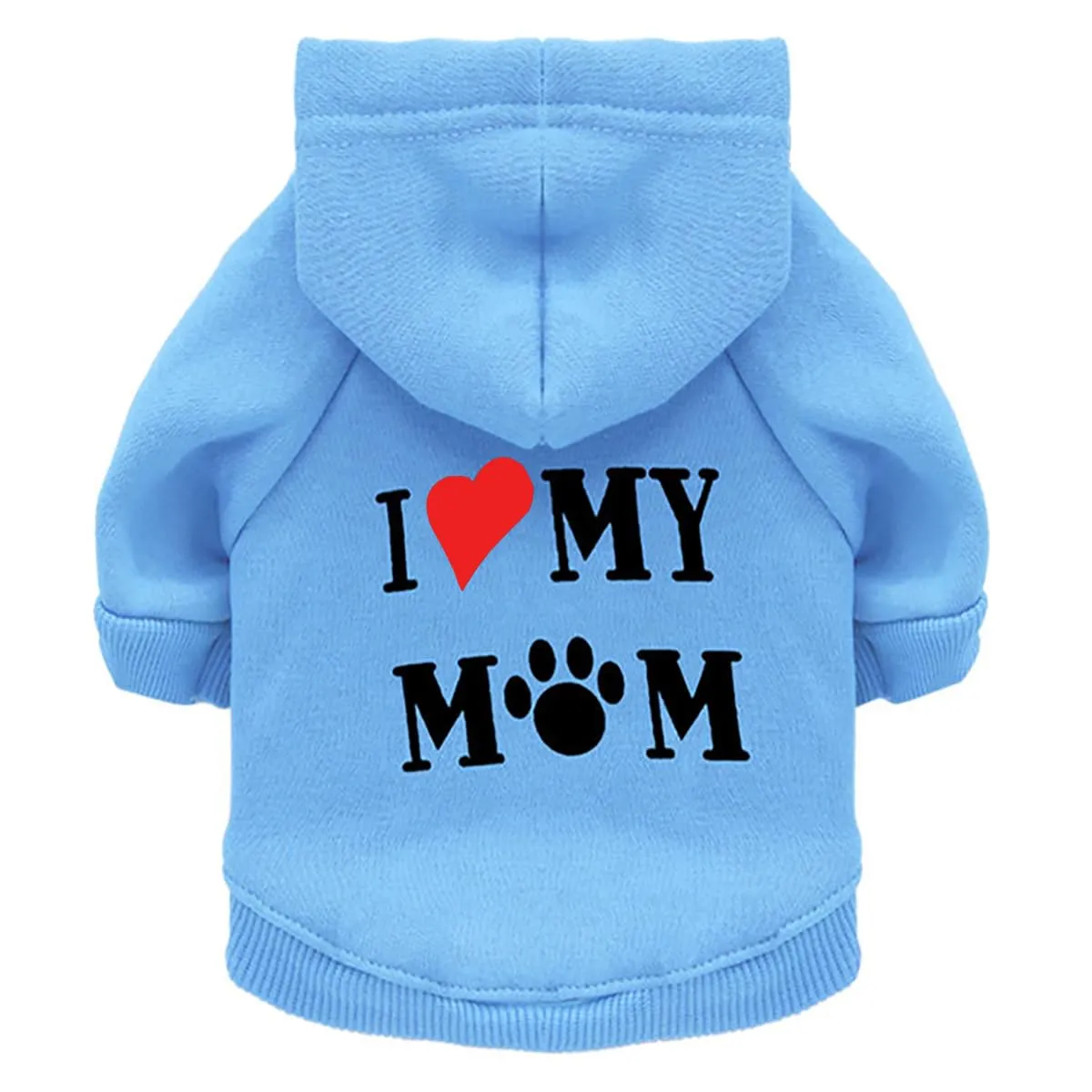 Izefia Felpa con Cappuccio Amo Mia Mamma per Cani Piccoli e Gatti, Maglione Invernale in Cotone - immagine 1