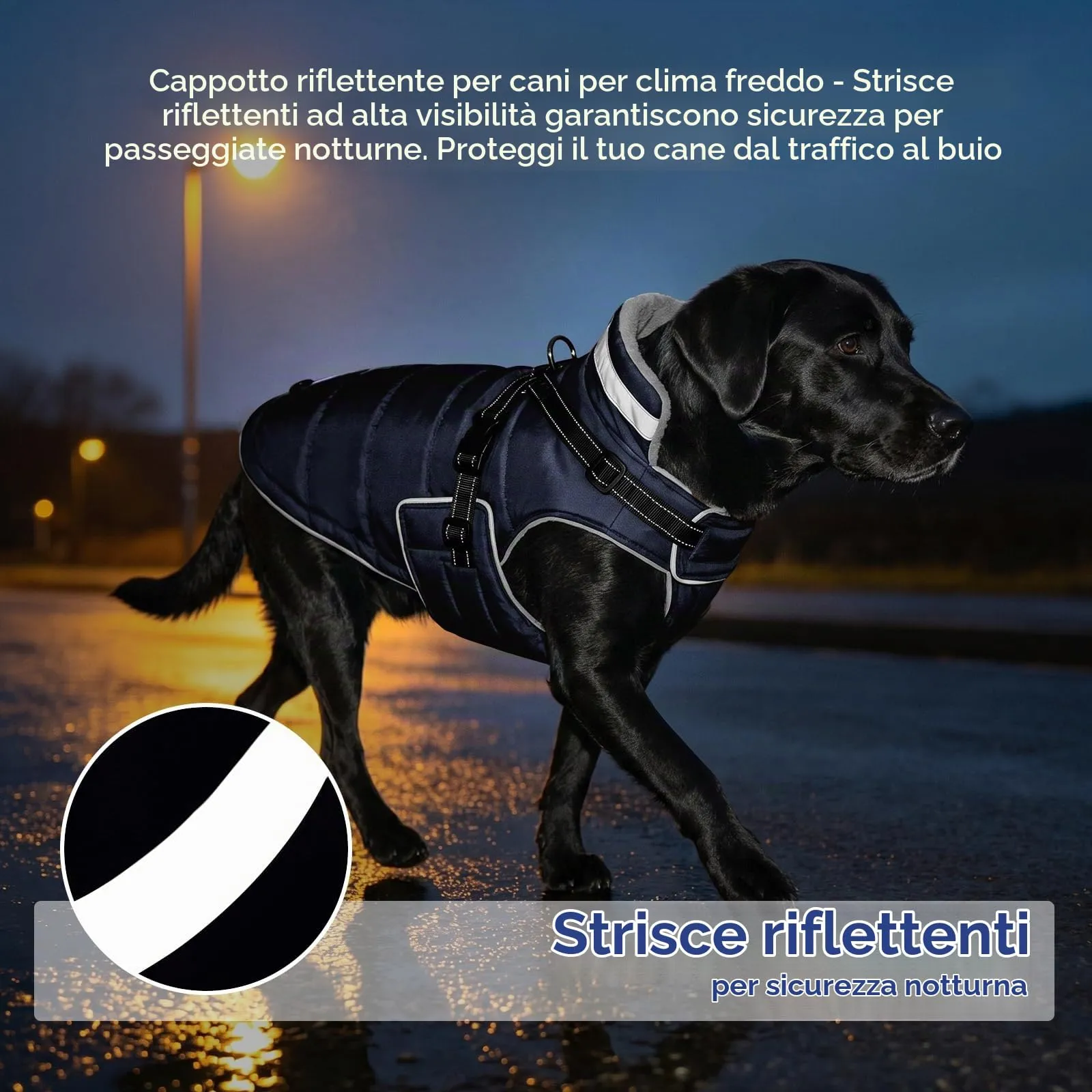 ASENKU Cappottino Cane Invernale, Impermeabile e Antivento, Taglia S, Blu - immagine 3