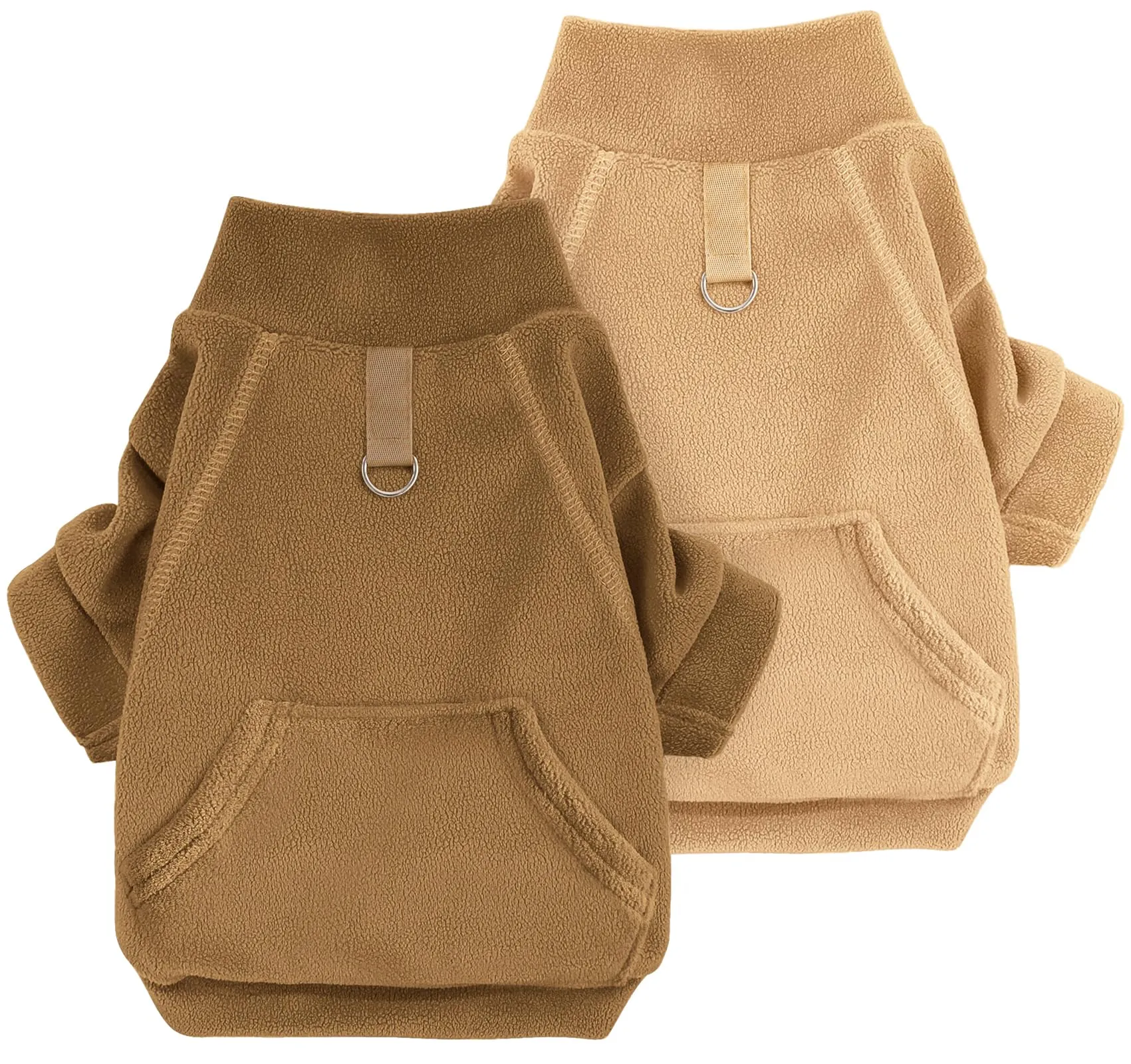 Mosucoirl Felpa con Cappuccio per Cani in Cotone con Tasca, Kahki & Marrone, L - immagine 1