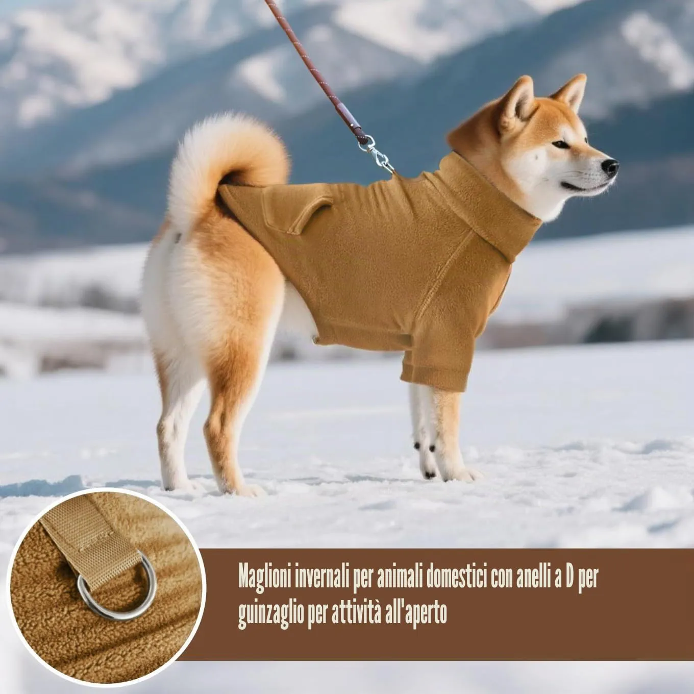 Mosucoirl Felpa con Cappuccio per Cani, Kahki&Marrone, XL - immagine 5