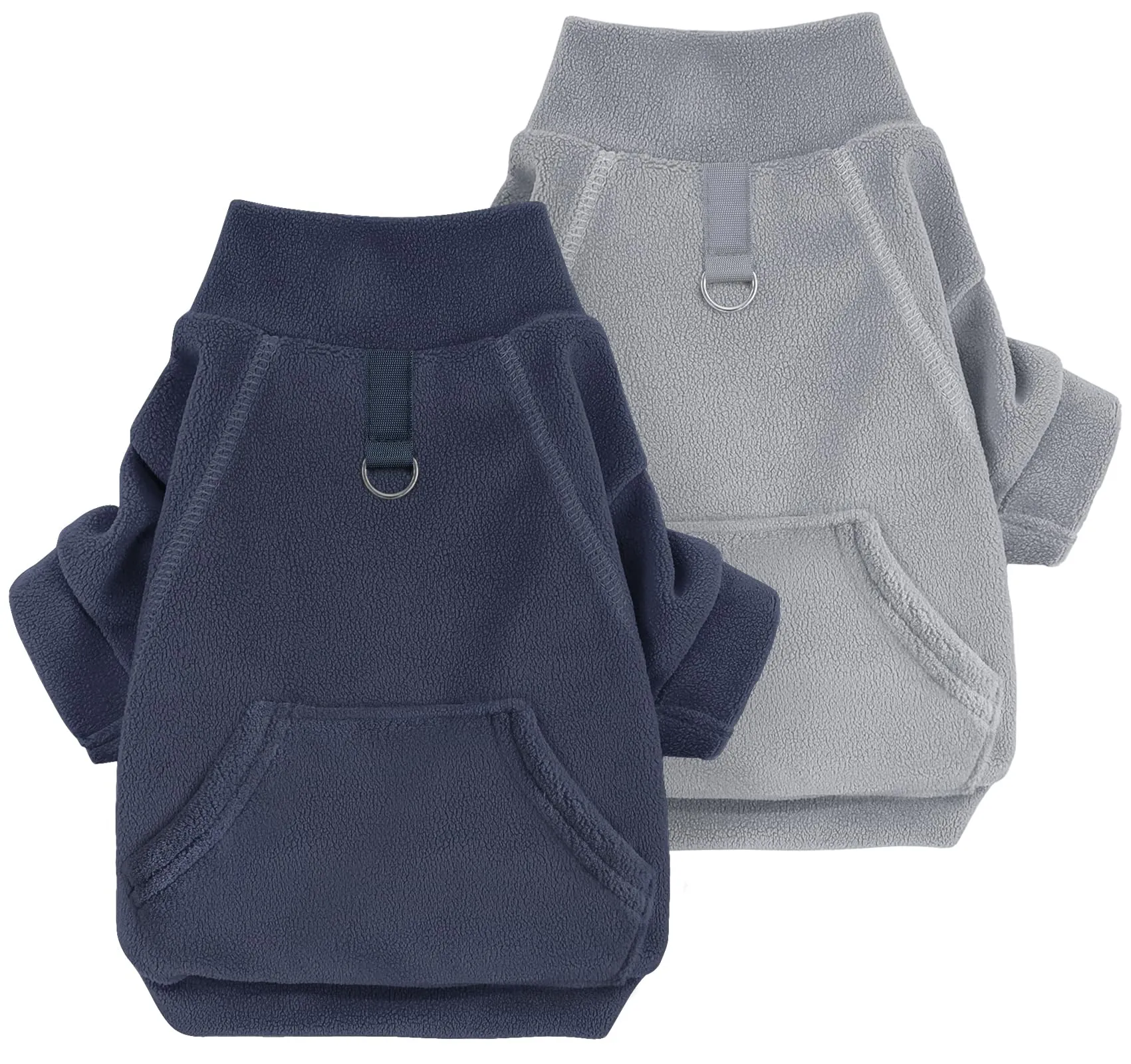 Mosucoirl Felpa con Cappuccio e Tasca per Cani, Grigio&Blu Navy, XS - immagine 1