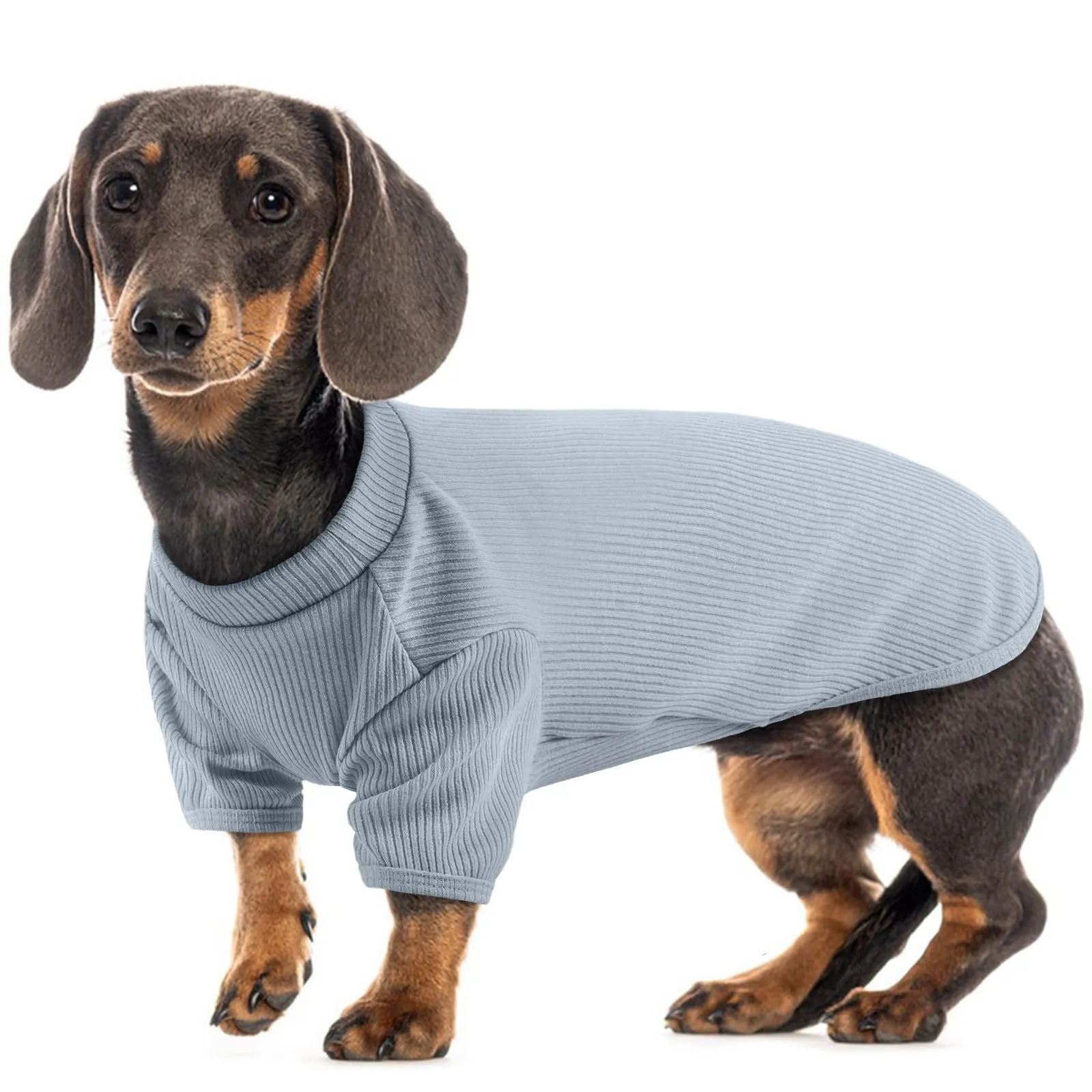 Hjumarayan Maglione Estivo per Cani in Maglia Sottile, T-Shirt Traspirante a Maniche Corte, Blu Skyline, M - immagine 1