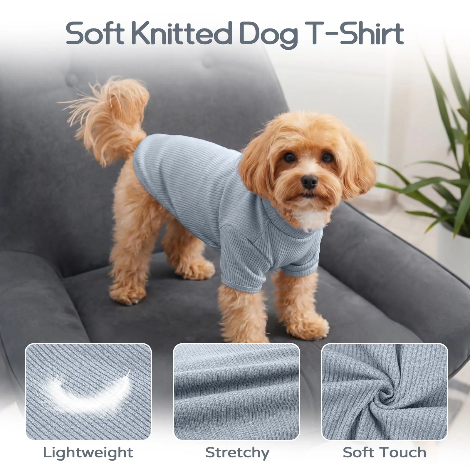 Hjumarayan Maglioncino in Tessuto Elasticizzato Traspirante per Cani, Blu Skyline, XL - immagine 3