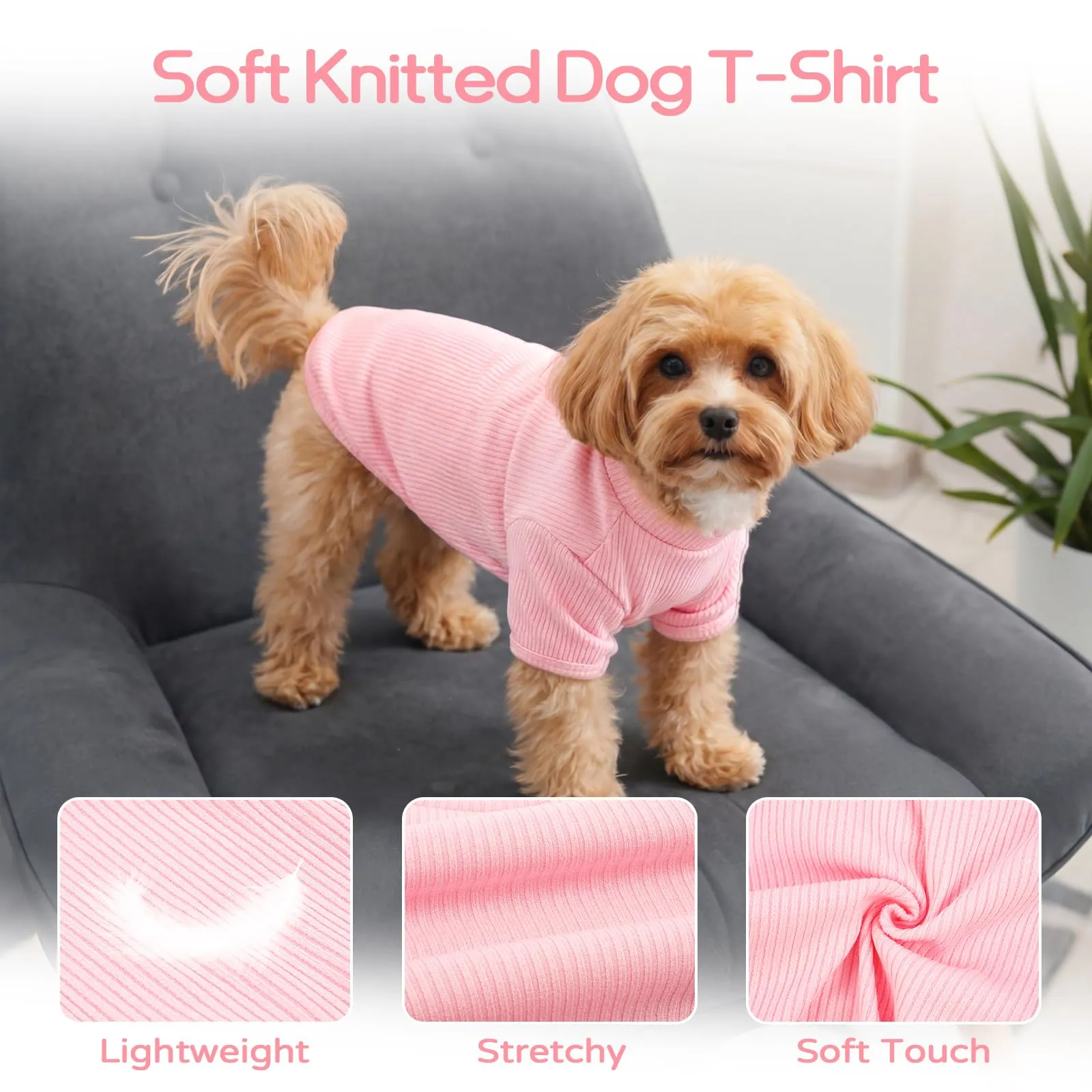 Hjumarayan Maglioncino in Tessuto Elasticizzato Traspirante per Cani, Rosa Fiorita, XL - immagine 3