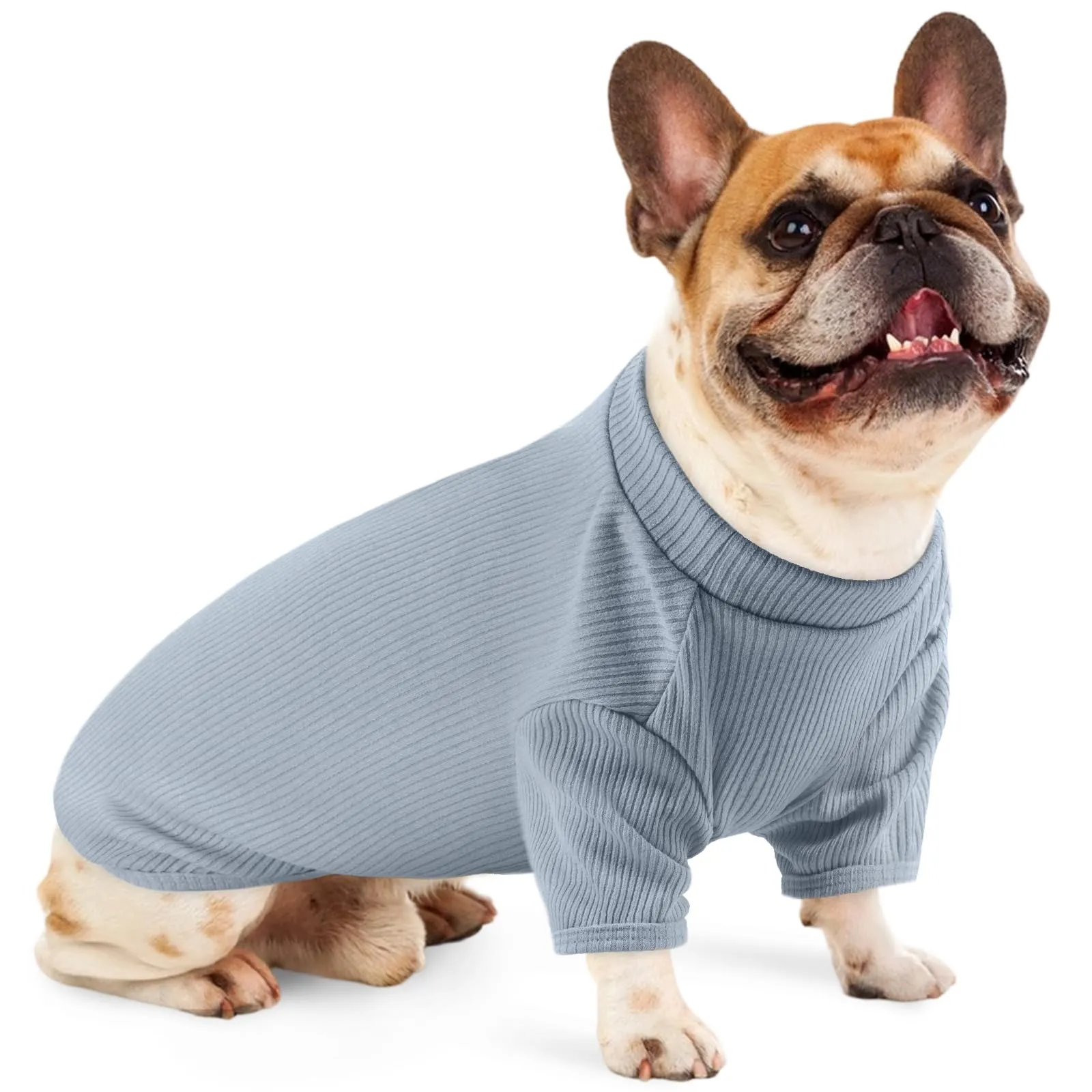 Hjumarayan Pullover Leggero Per Cani In Maglia A Costine, Blu Skyline L - immagine 1