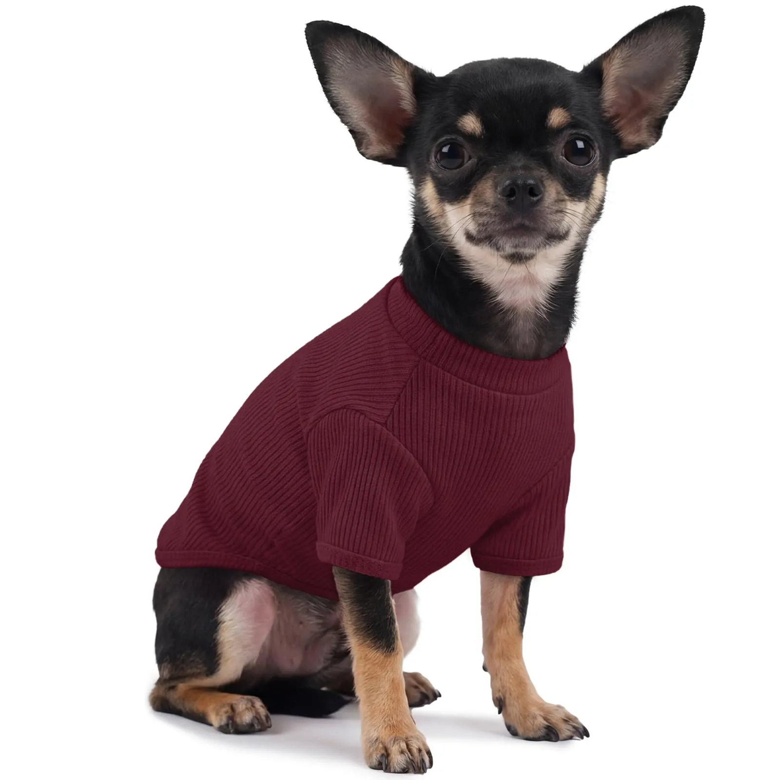 Hjumarayan Maglietta per Cani in Tessuto a Costine, T-Shirt in Maglia Leggera, Bordeaux S - immagine 1