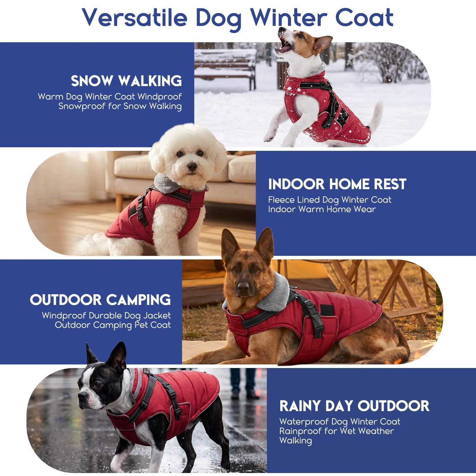 ASENKU Cappotto Cane Impermeabile Antivento, Taglia XL - immagine 7