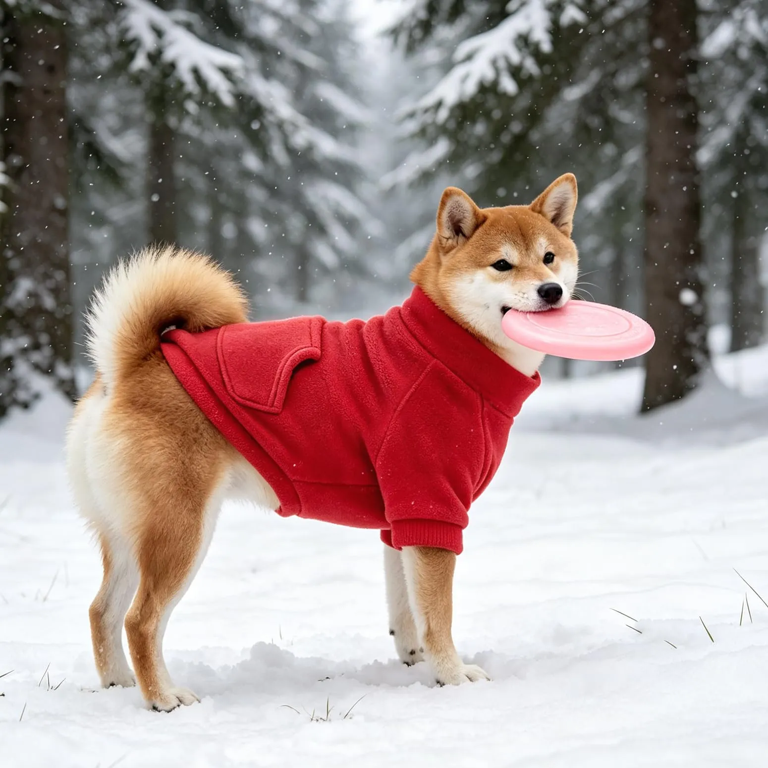 Mosucoirl Felpa con Cappuccio per Cani, Pullover Jumpsuit con Tasca e D-Ring, LichtRotDunkelRot, L - immagine 6