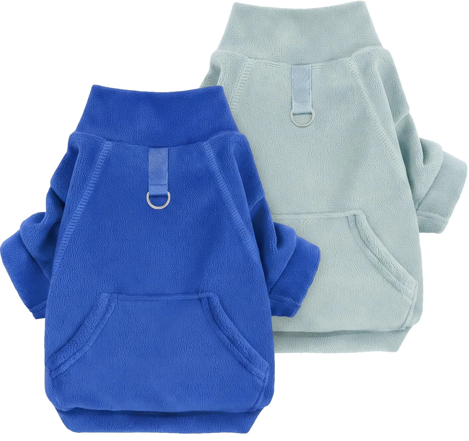 Mosucoirl Felpa con Cappuccio per Cani, Pullover Jumpsuit con Tasca, LichtblauDunkelblau, L - immagine 1