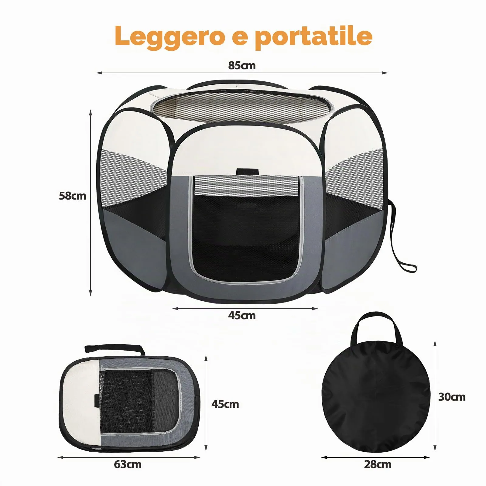 BIGWING Style Recinto per Cani e Gatti da Interno, Taglia M (85x85x58cm) - immagine 6