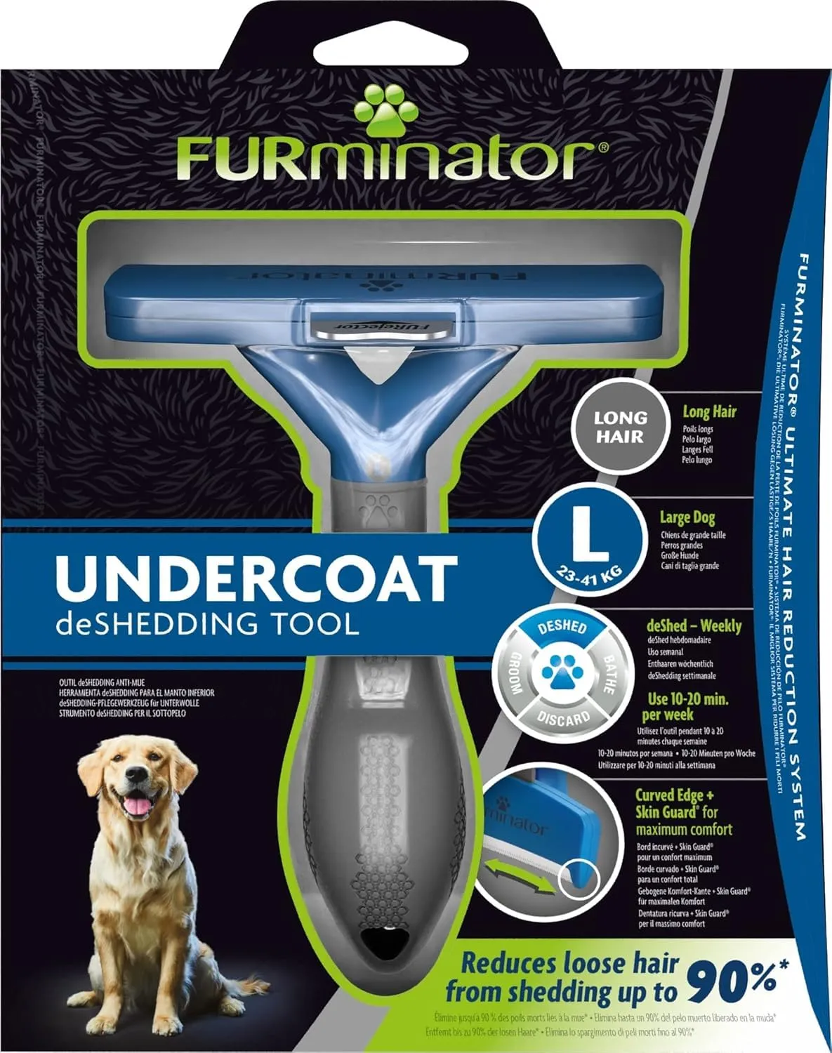 FURminator deShedding Tool L per Cani a Pelo Lungo - immagine 2