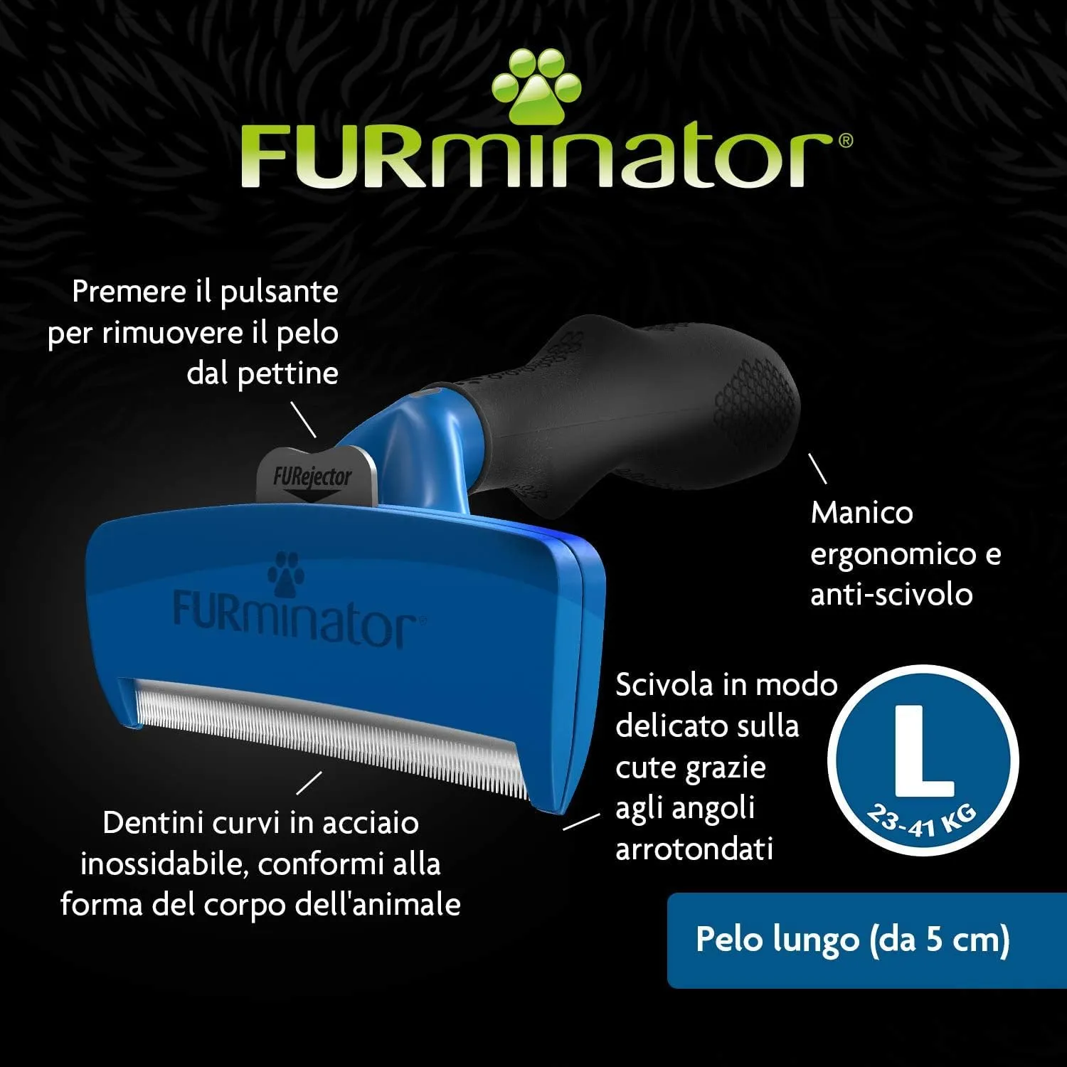 FURminator deShedding Tool L per Cani a Pelo Lungo - immagine 4