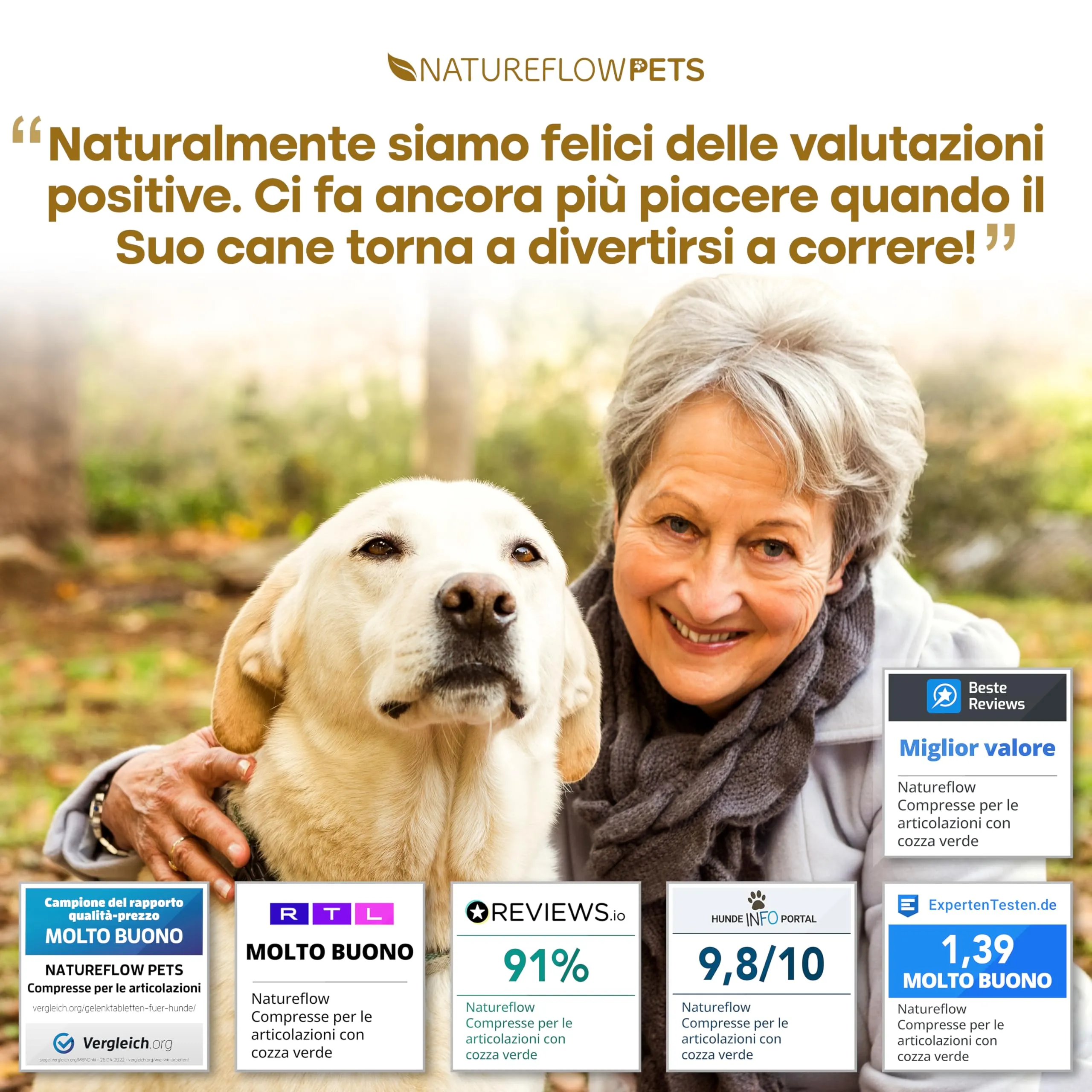 Natureflow Integratore Articolazioni Cane con Cozza Verde, Glucosamina, Condroitina, MSM, Artiglio del Diavolo e Zenzero, 100 Compresse - immagine 2