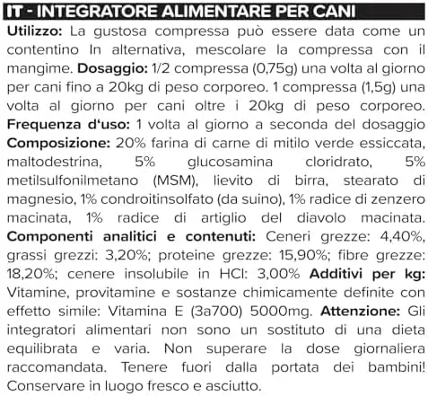 Natureflow Integratore Articolazioni Cane con Cozza Verde, Glucosamina, Condroitina, MSM, Artiglio del Diavolo e Zenzero, 100 Compresse - immagine 6