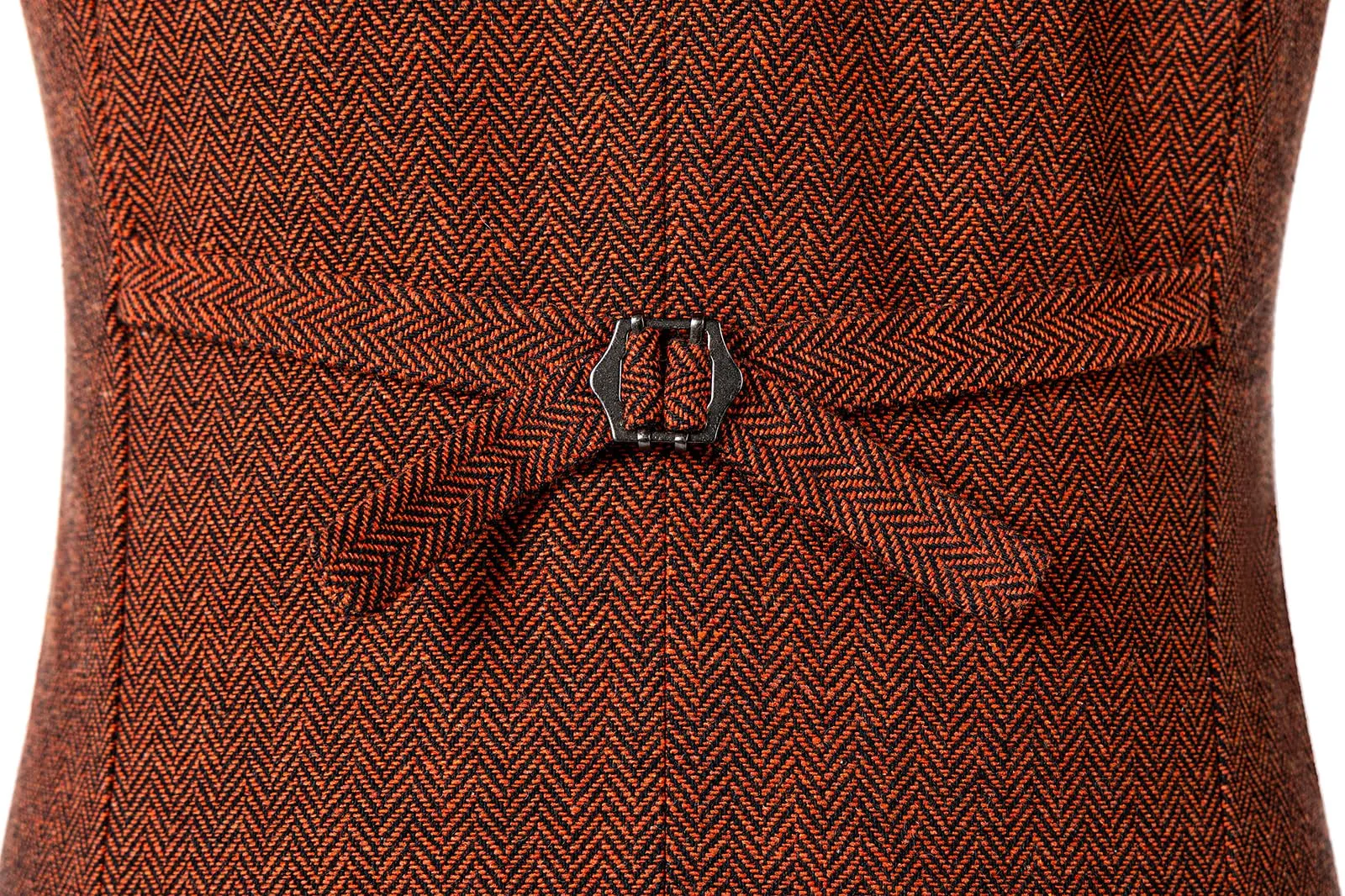 Solovedress Gilet da uomo vintage in tweed doppiopetto, Arancione, 3XL - immagine 4