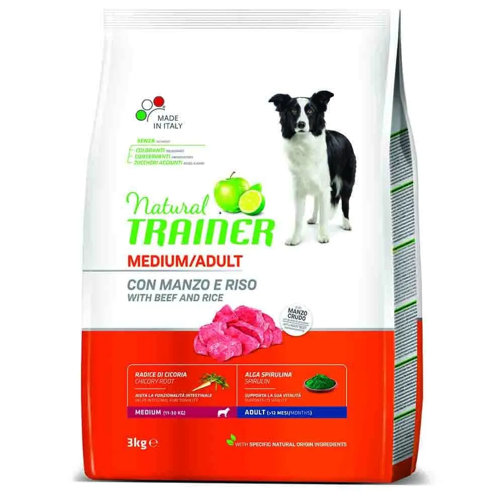 Trainer Natural Cibo per Cani Medium Adult Manzo 3 Kg - immagine 1