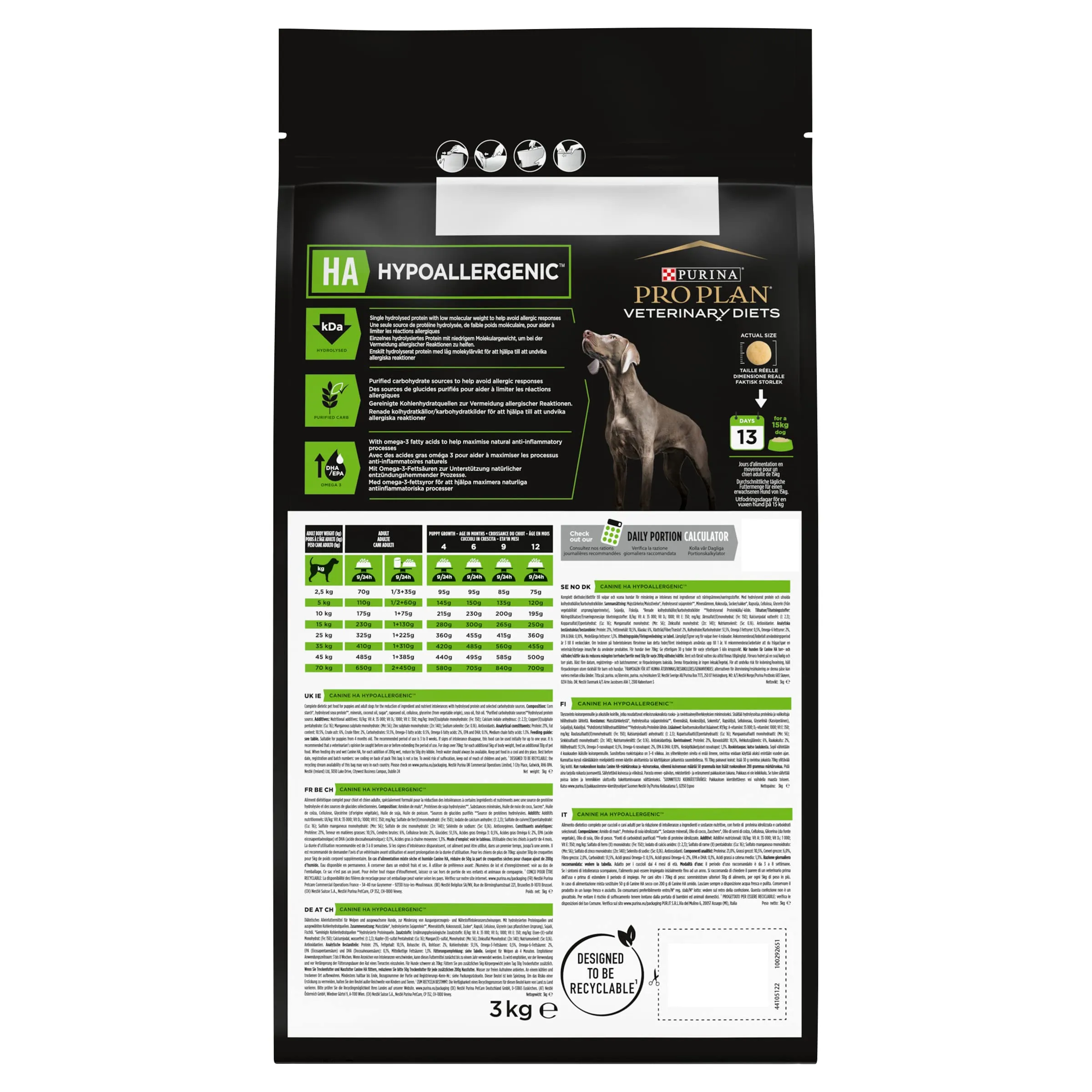 Pro Plan Veterinary Diets Canine HA Hypoallergenic 3kg - immagine 3