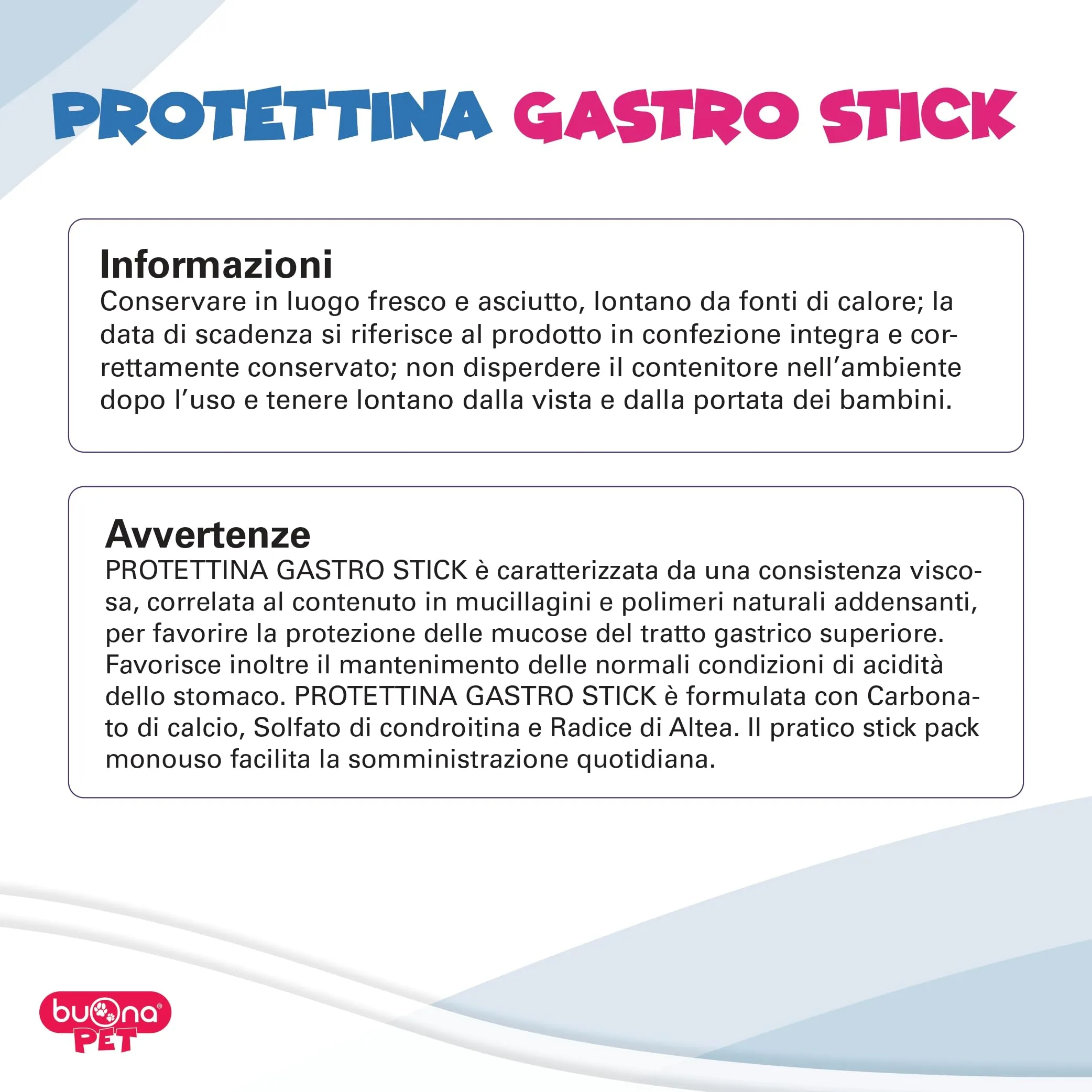 Buona Pet Protettina Gastro, Mangime Complementare per Cane e Gatto, 20 Stick Monodose - immagine 6