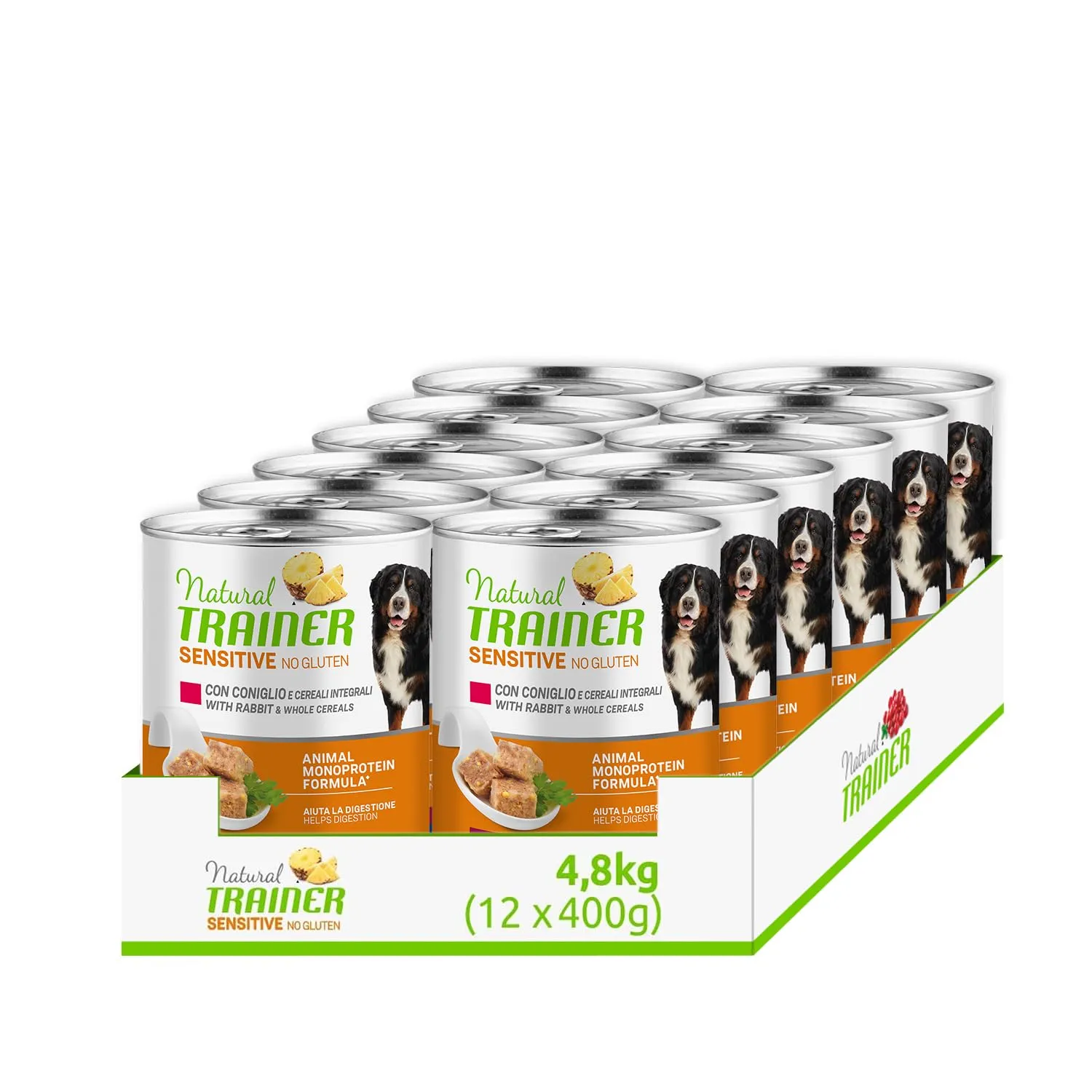 Trainer Natural Sensitive No Gluten Cibo Umido per Cani Medium & Maxi con Coniglio, 12 x 400 g - immagine 1